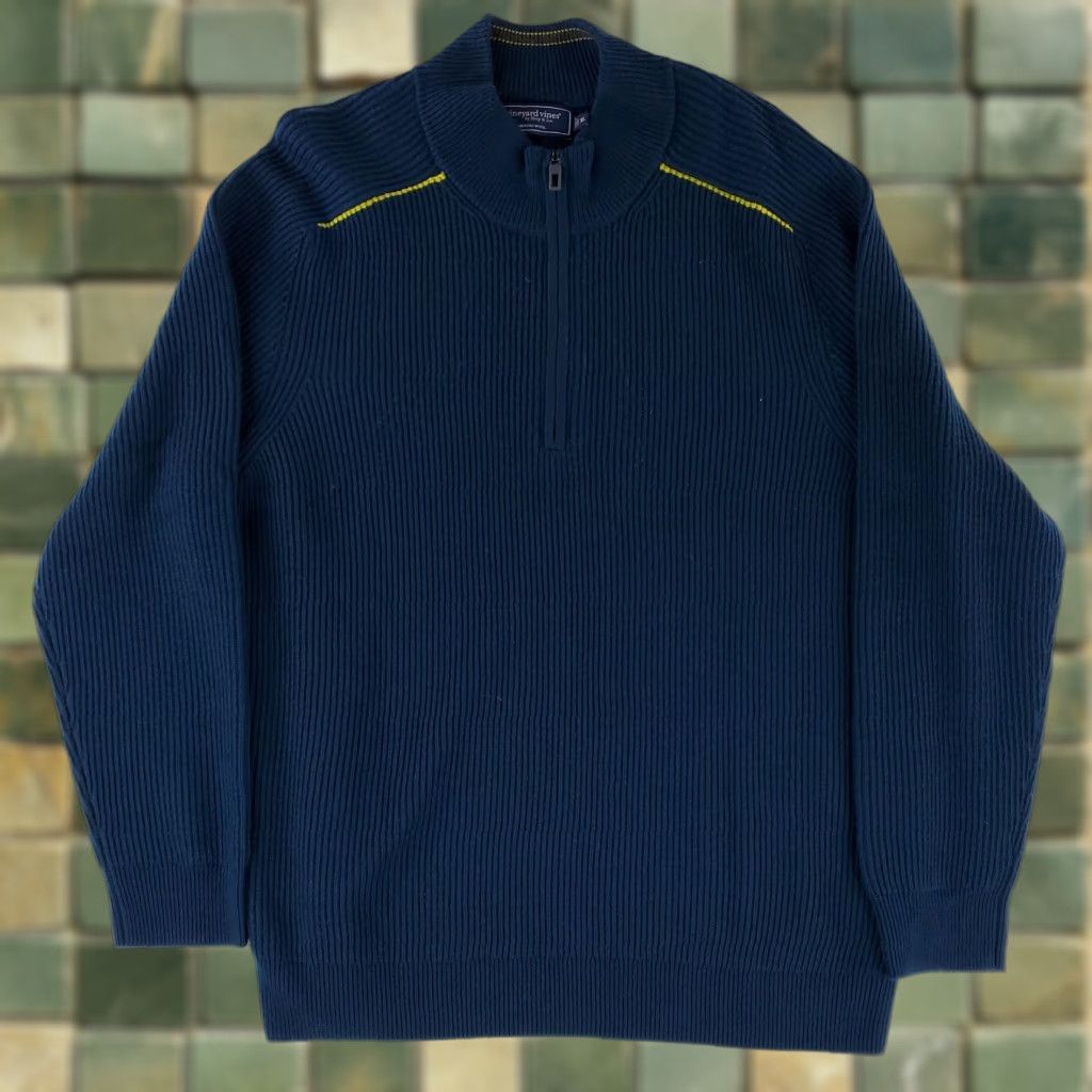 Vineyard Vines Vineyard Vines 1/4 Zip Merino Wool Sweater Pullover Ribbed Blue Green Mens XL Pullover Wool Blue Green 1/4 Zip Mens XL Size US XL / EU 56 / 4 - 1 Thumbnail