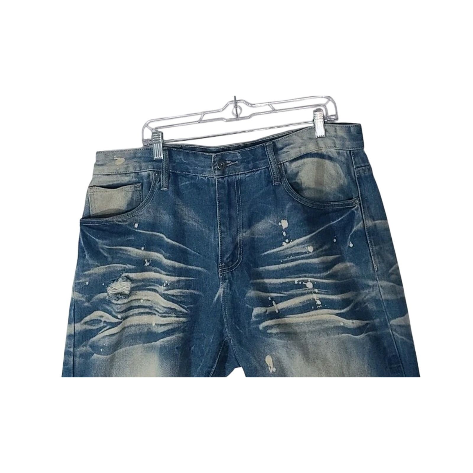 Smoke Rise Smoke Rise Men's Distressed Buckle Streetwear Jean Shorts 38 Size US 38 / EU 54 - 2 Thumbnail