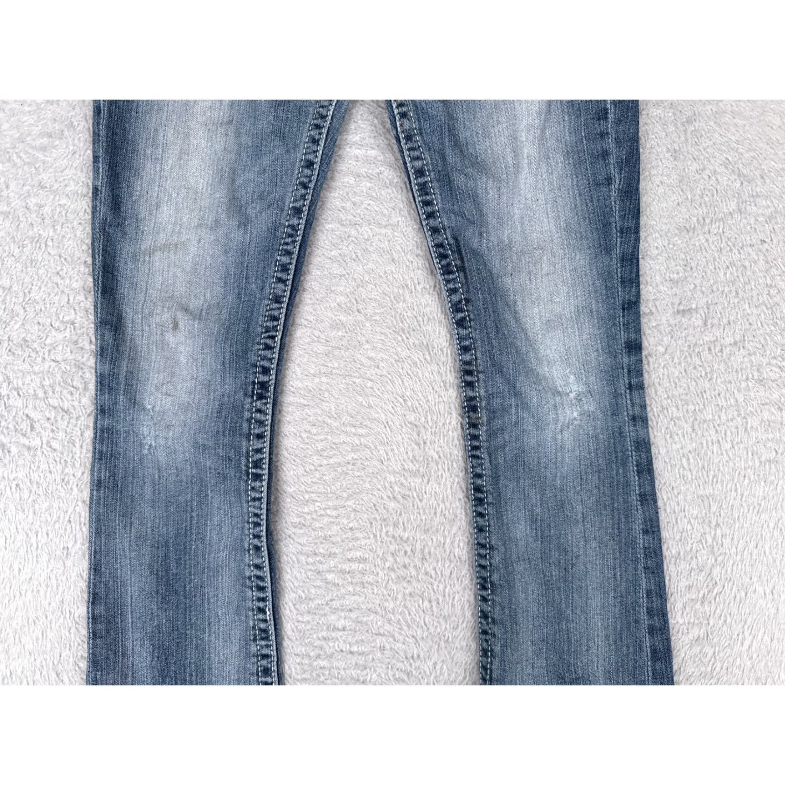 Vintage Daytrip Women's Blue Denim Jeans 28x31 Bootcut Low Rise Stretch Cotton Vintage 90s Designer Size 28" / US 6 / IT 42 - 3 Thumbnail