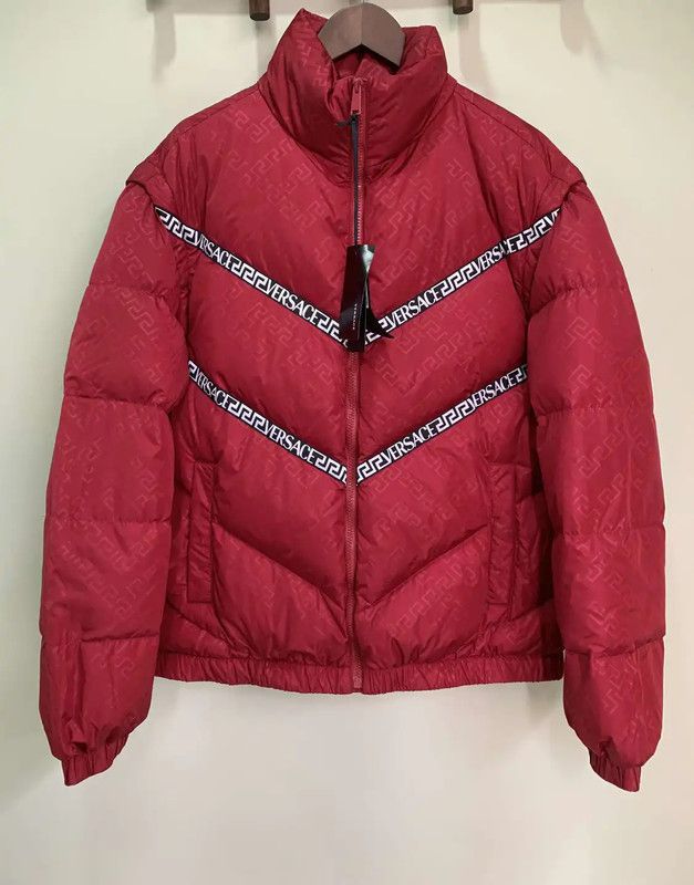Versace Versace Red Puffer Jacket for Men 0089 Size US XXL / EU 58 / 5 - 1 Thumbnail