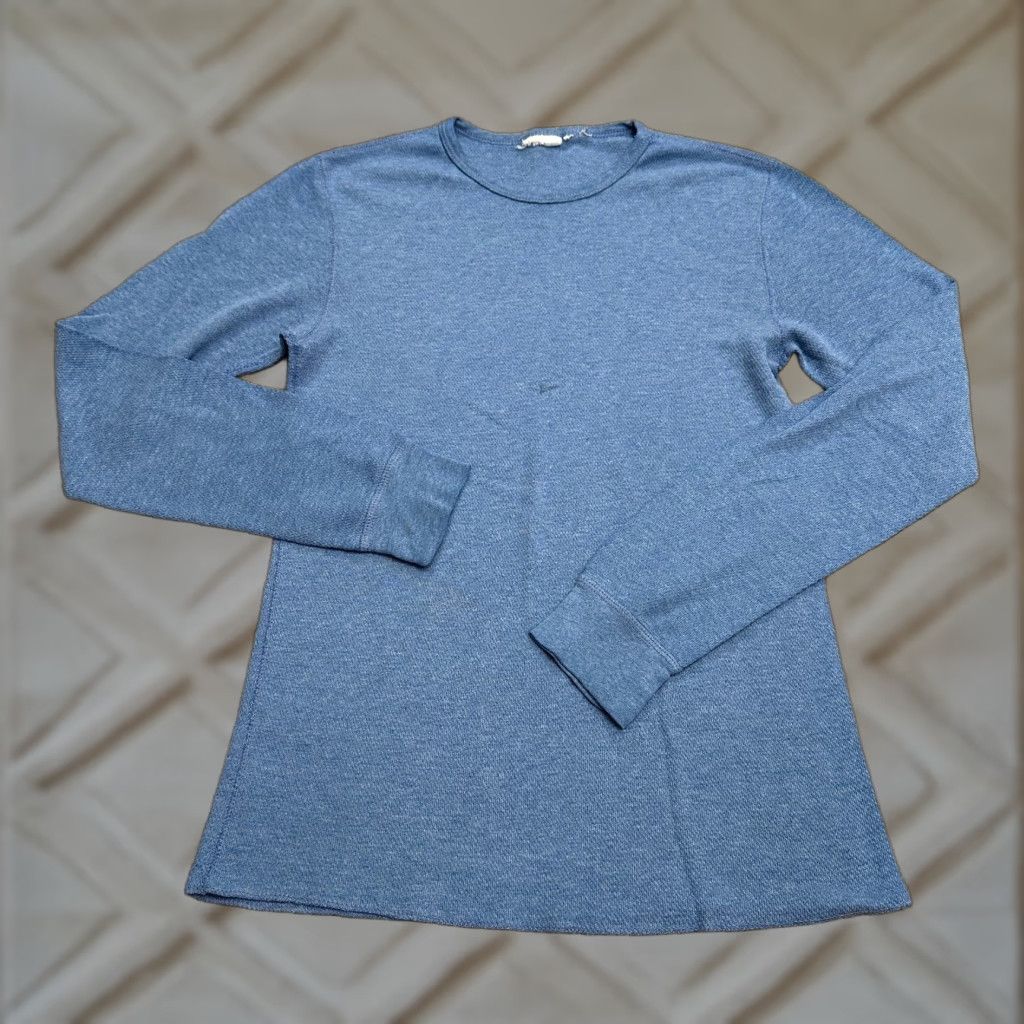 Vintage Unbranded Women's Casual Long Sleeve T-Shirt Small Blue Crew Neck Classic Tee Size S / US 4 / IT 40 - 1 Thumbnail