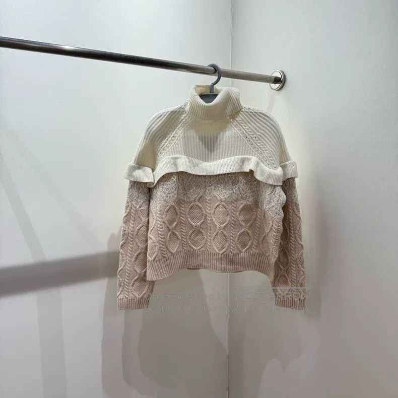 Fendi Fendi Contrast Lace Rib Knit Jumper Size XS / US 0-2 / IT 36-38 - 1 Thumbnail