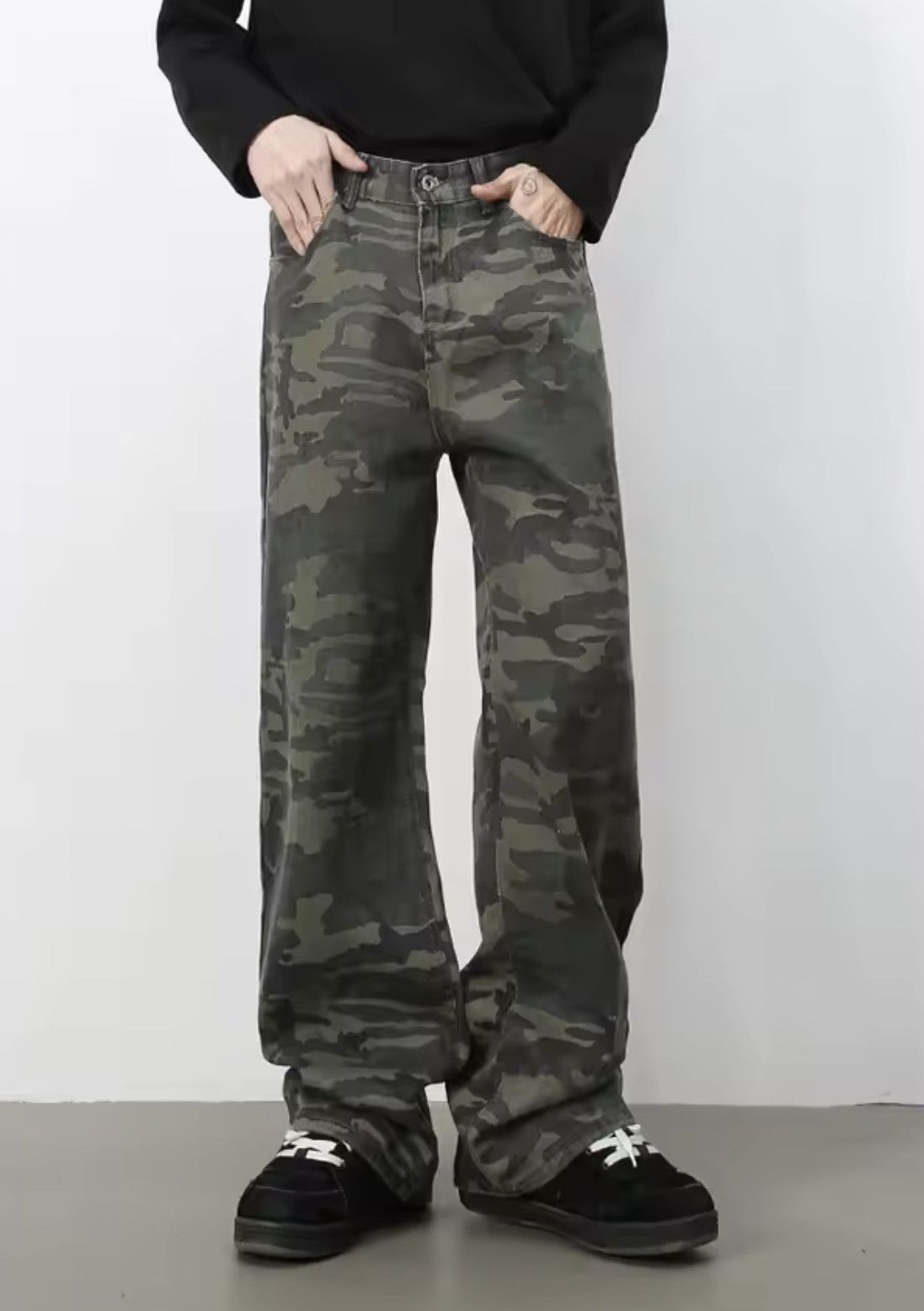 Japanese Brand Camo Denim Pants - Wide Leg Tactical Streetwear Trousers Size US 29 - 6 Thumbnail