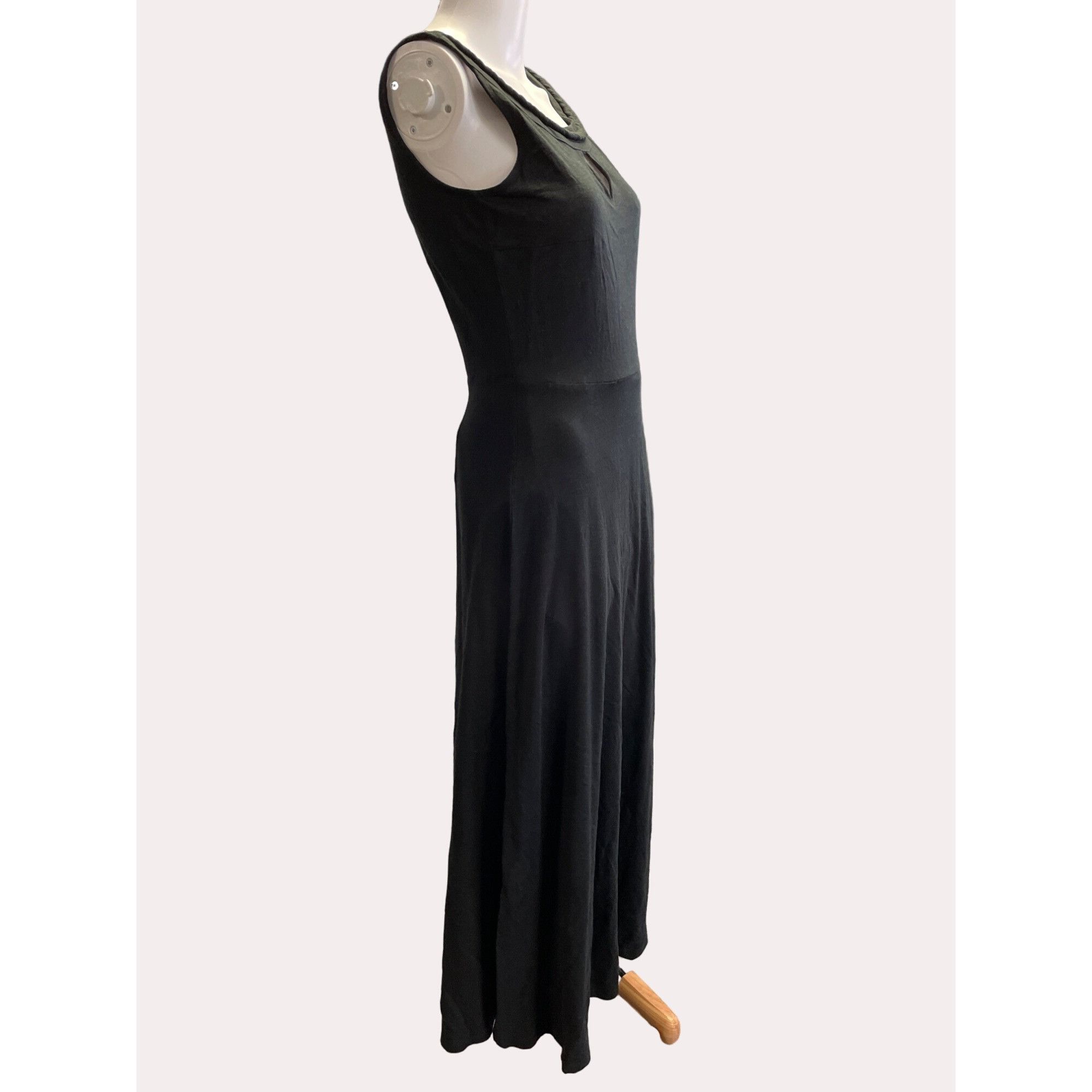 Talbots Talbots Women's Black Sleeveless Maxi Dress Peep Hole front Size XS / US 0-2 / IT 36-38 - 3 Thumbnail
