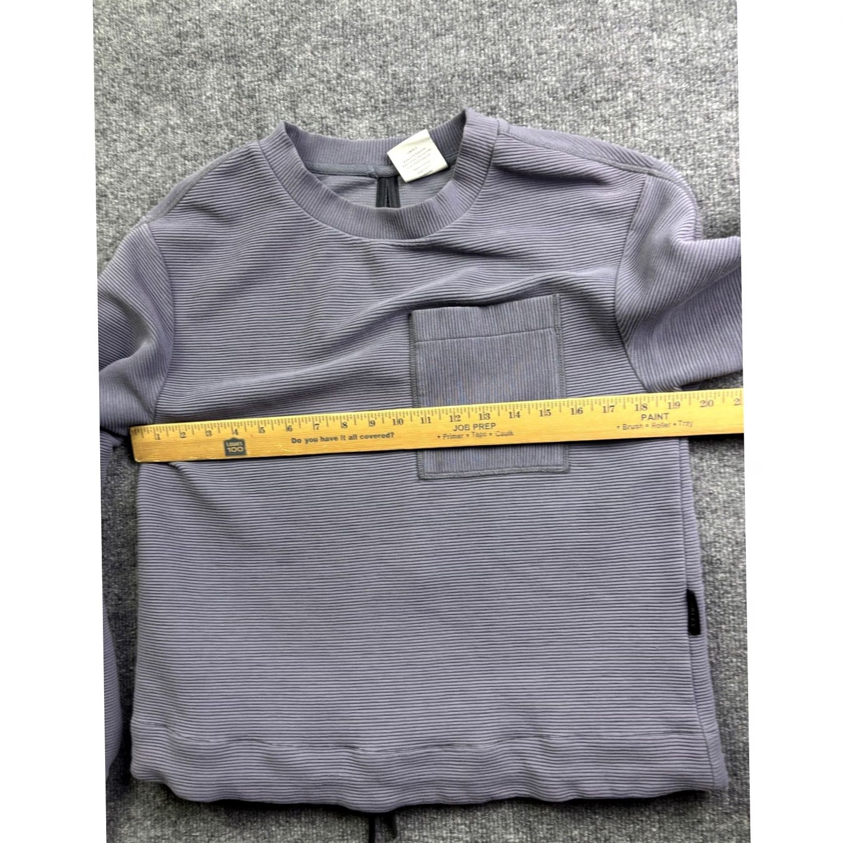 Varley Varley Sweatshirt Womens S Purple Ottoman Ribbed Split Back Pullover Pullover Striped Pocket Crew Neck Long Sleeve Size S / US 4 / IT 40 - 6 Thumbnail