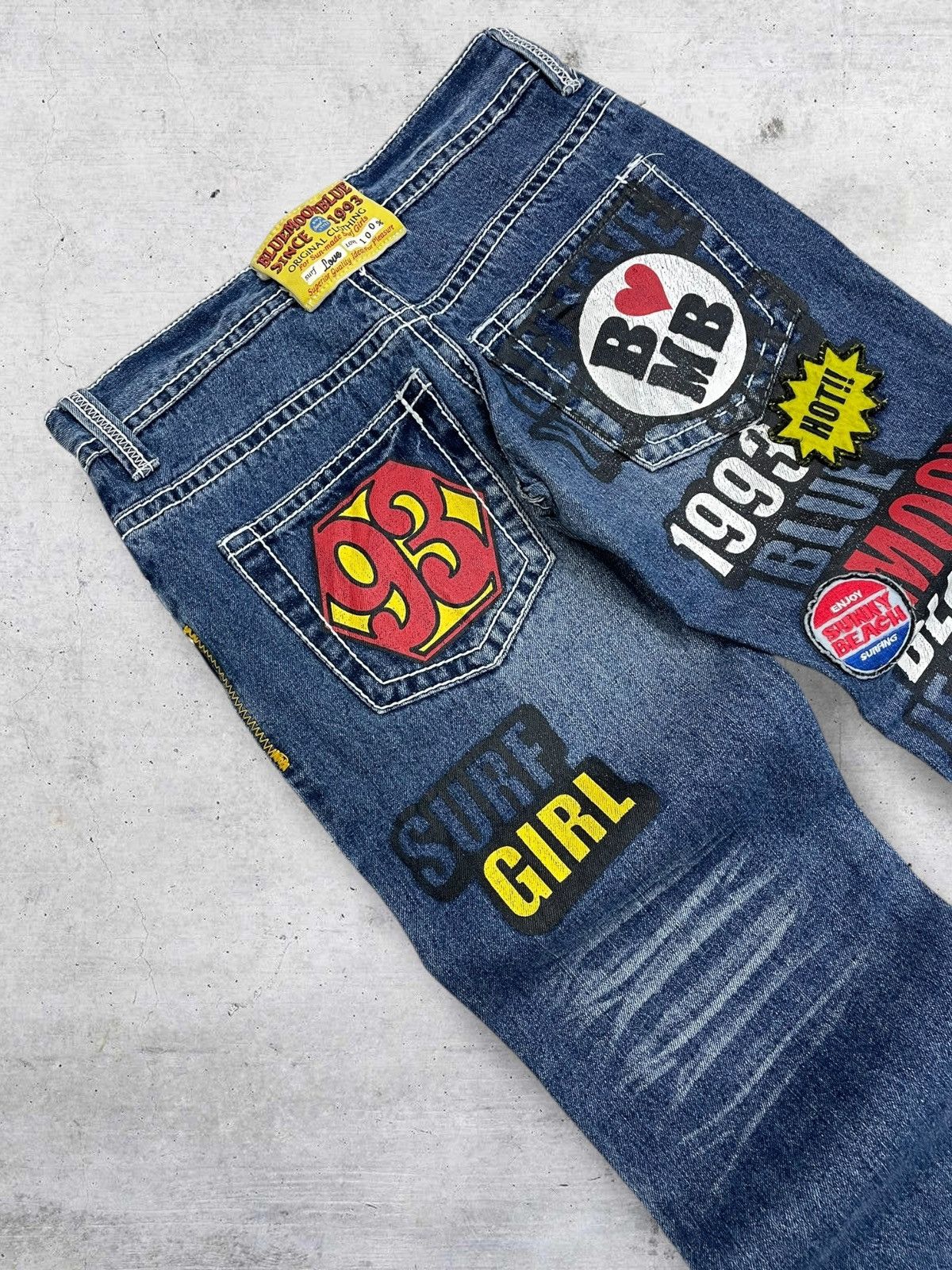 Hysteric Glamour VINTAGE BLUE MOON BLUE 1990S JAPAN DESIGNER GRAPHIC DENIM Size US 29 - 4 Thumbnail