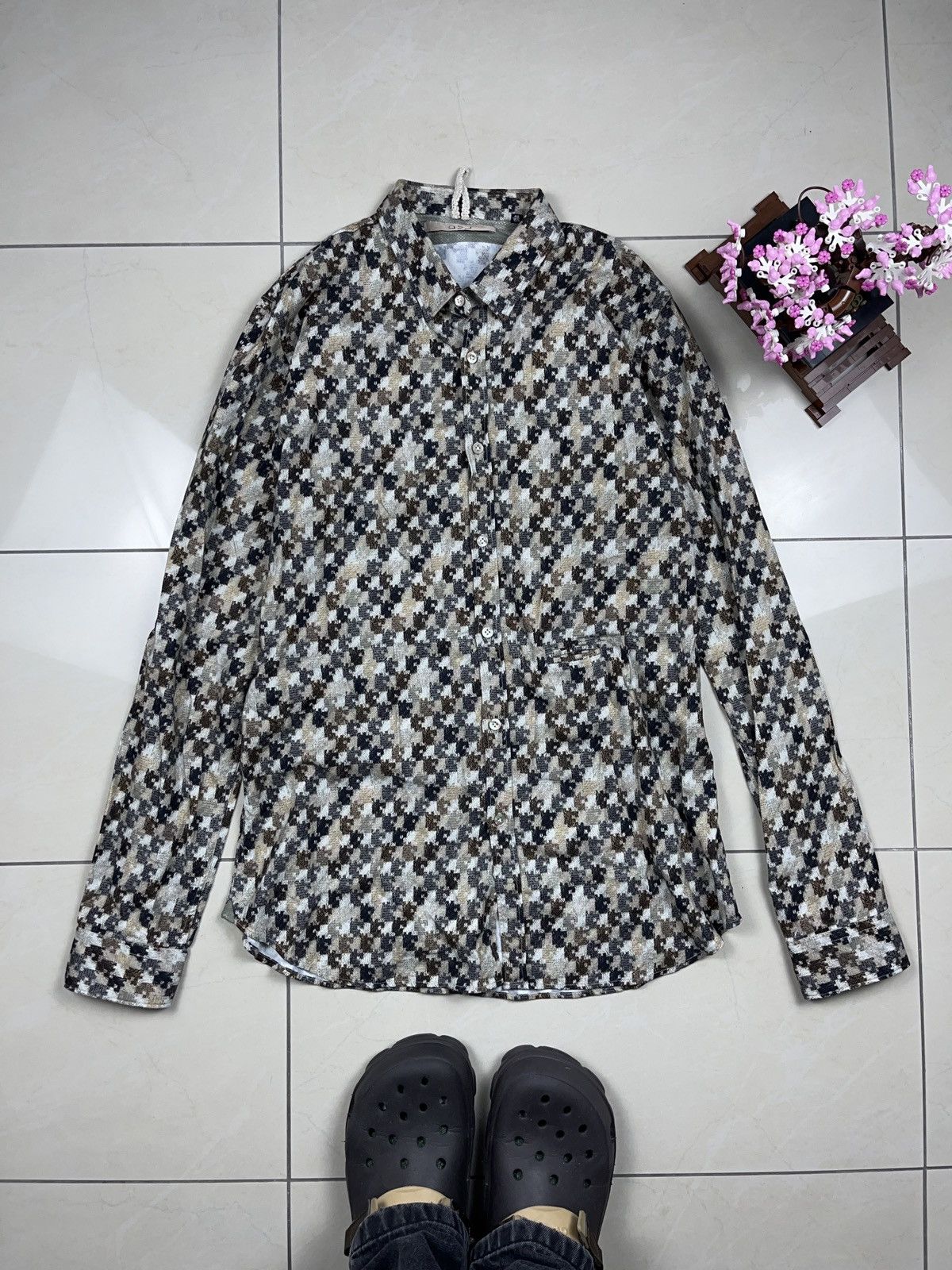 Designer ➕ crazy pattern luxury DNL puzzle Button up shirt Size US L / EU 52-54 / 3 - 2 Thumbnail
