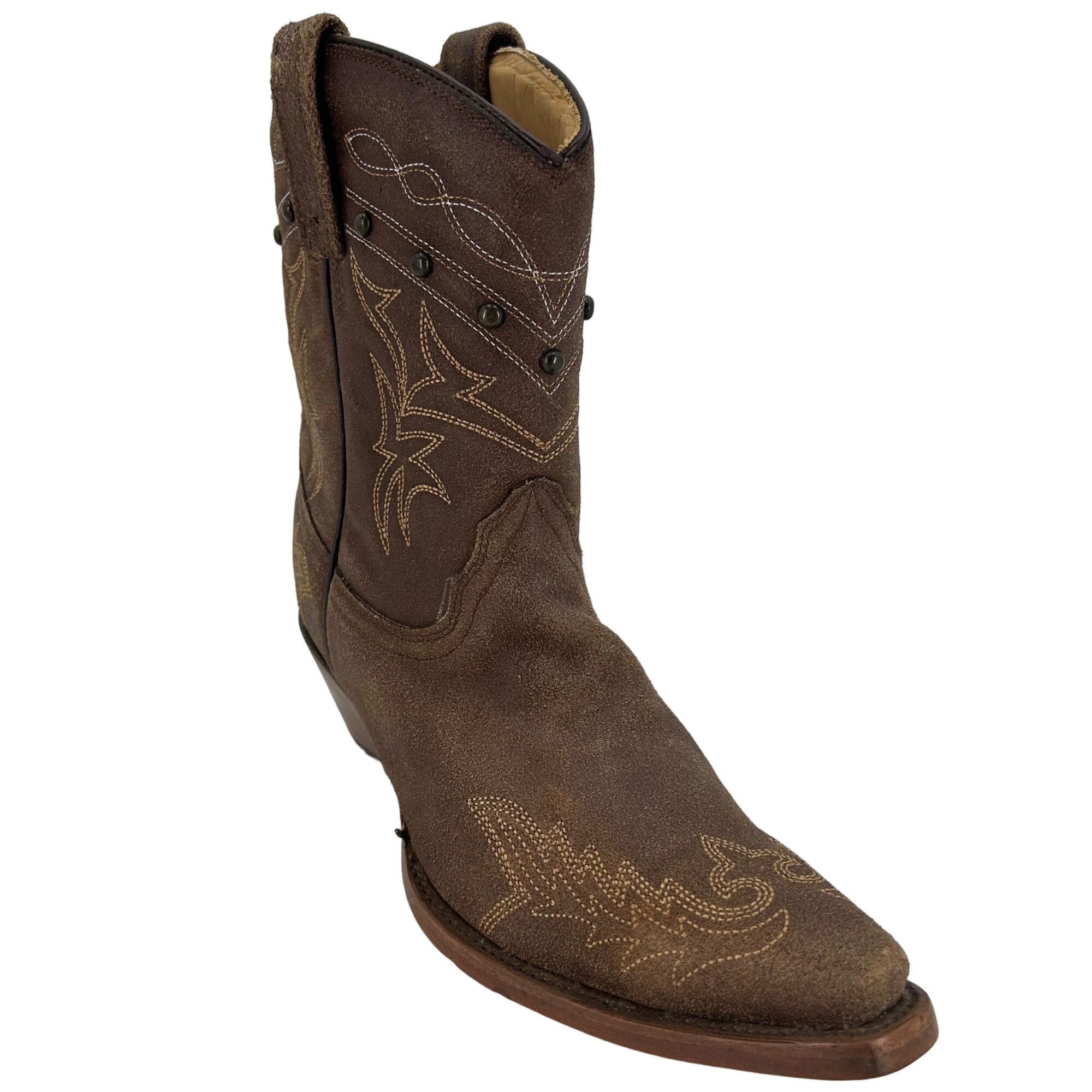 Corral Corral Boots Women's 8M Brown Suede Leather Studded Ropers Size US 8 / IT 38 - 12 Thumbnail