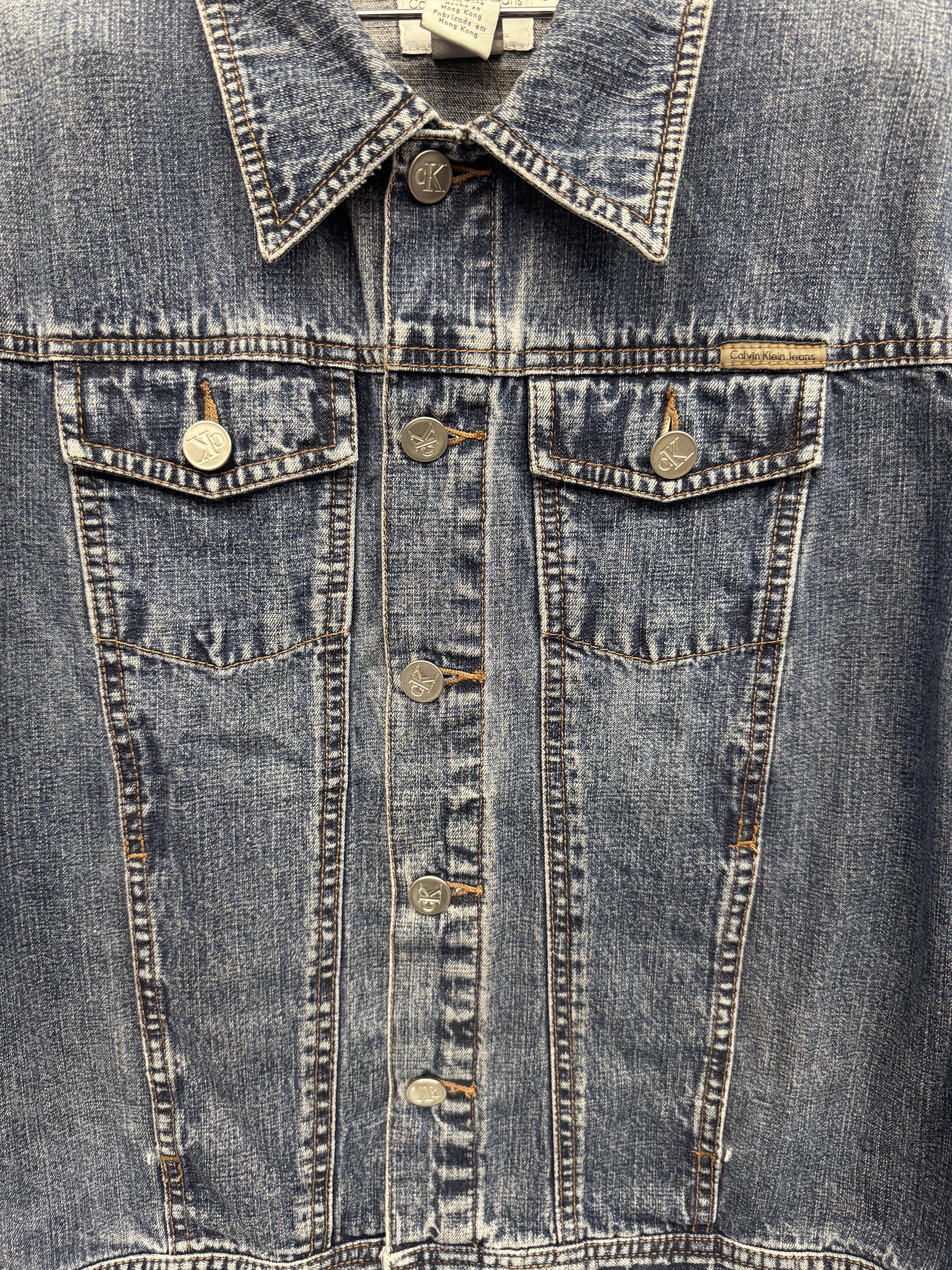 Calvin Klein Vintage CK Denim Jacket Size L / US 10 / IT 46 - 2 Thumbnail