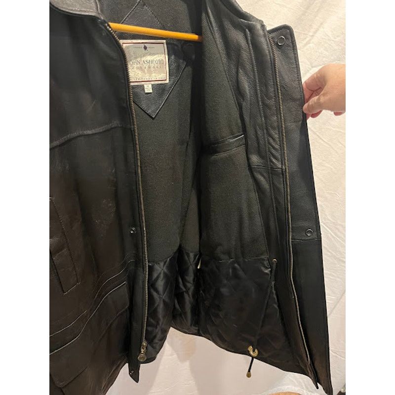 John Ashford × Vintage VTG John Ashford Leather Black Coat Mens Size M 90s Size US M / EU 48-50 / 2 - 4 Thumbnail