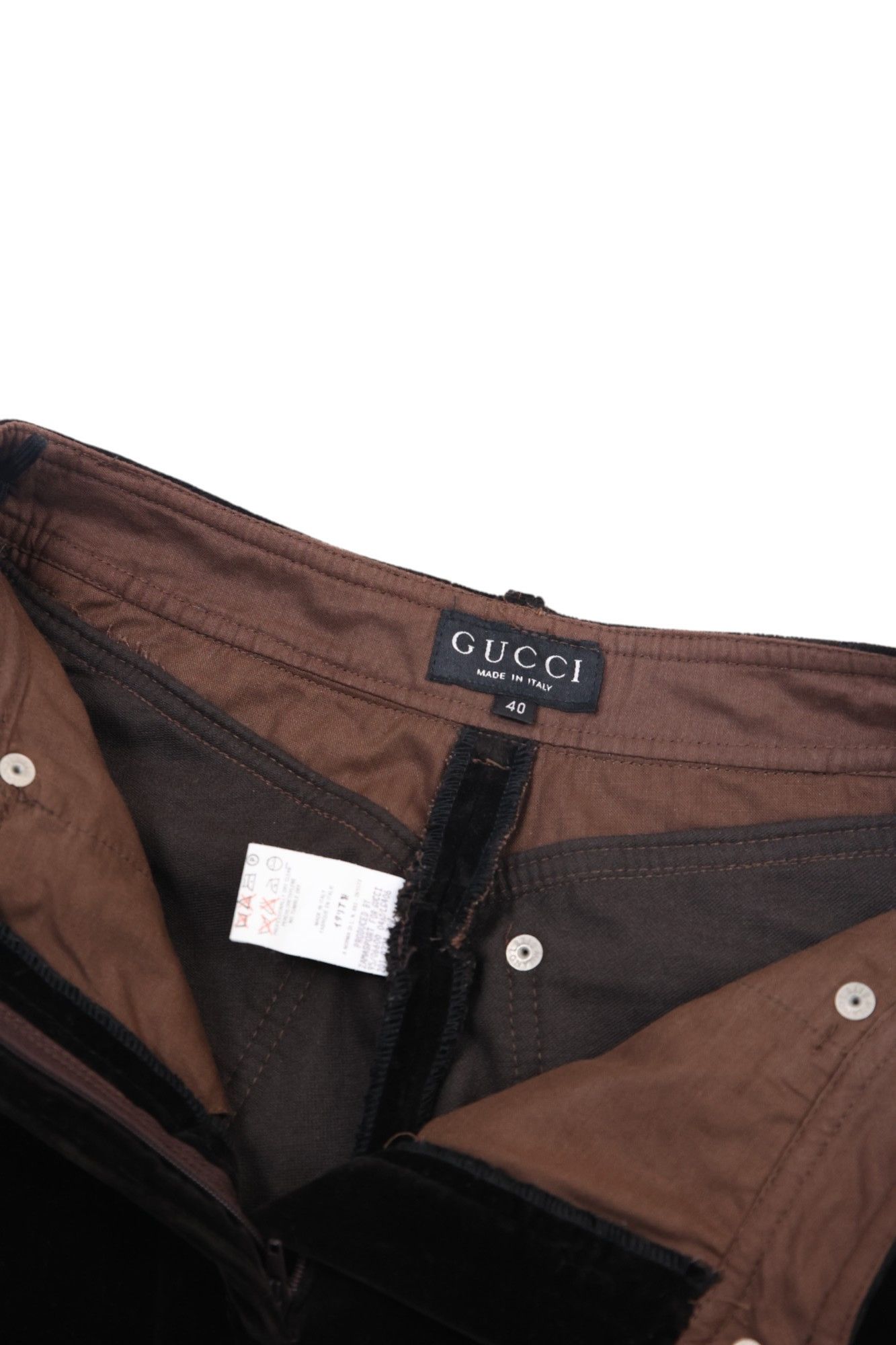 Gucci × Tom Ford F/W 1995 Bootcut Brown Velvet Pants Size 27" / US 4 / IT 40 - 9 Thumbnail
