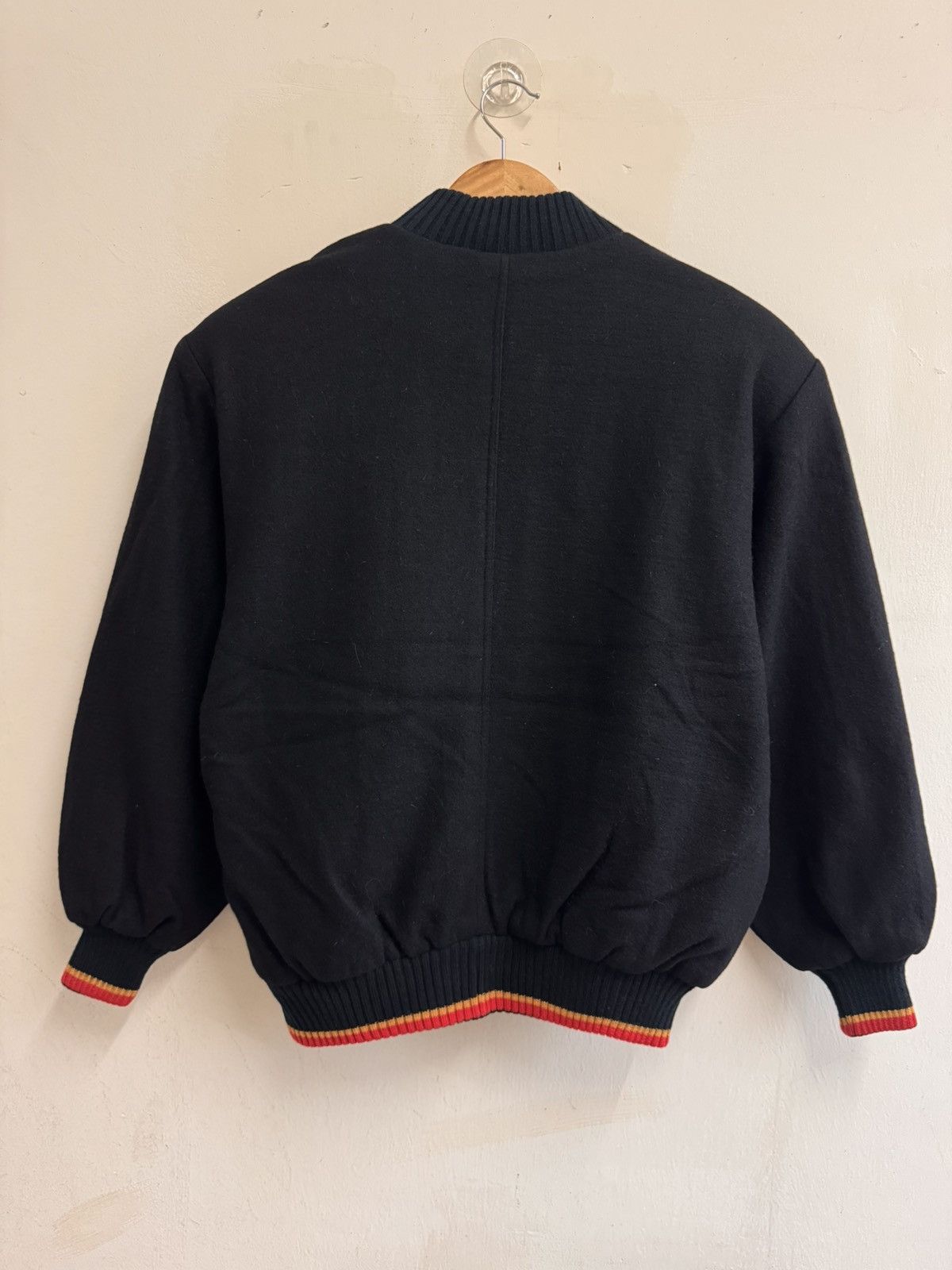 Japanese Brand 80s Guilin Japan AvantGarde WoolLeather Knit Designer Bomber Size US L / EU 52-54 / 3 - 2 Thumbnail