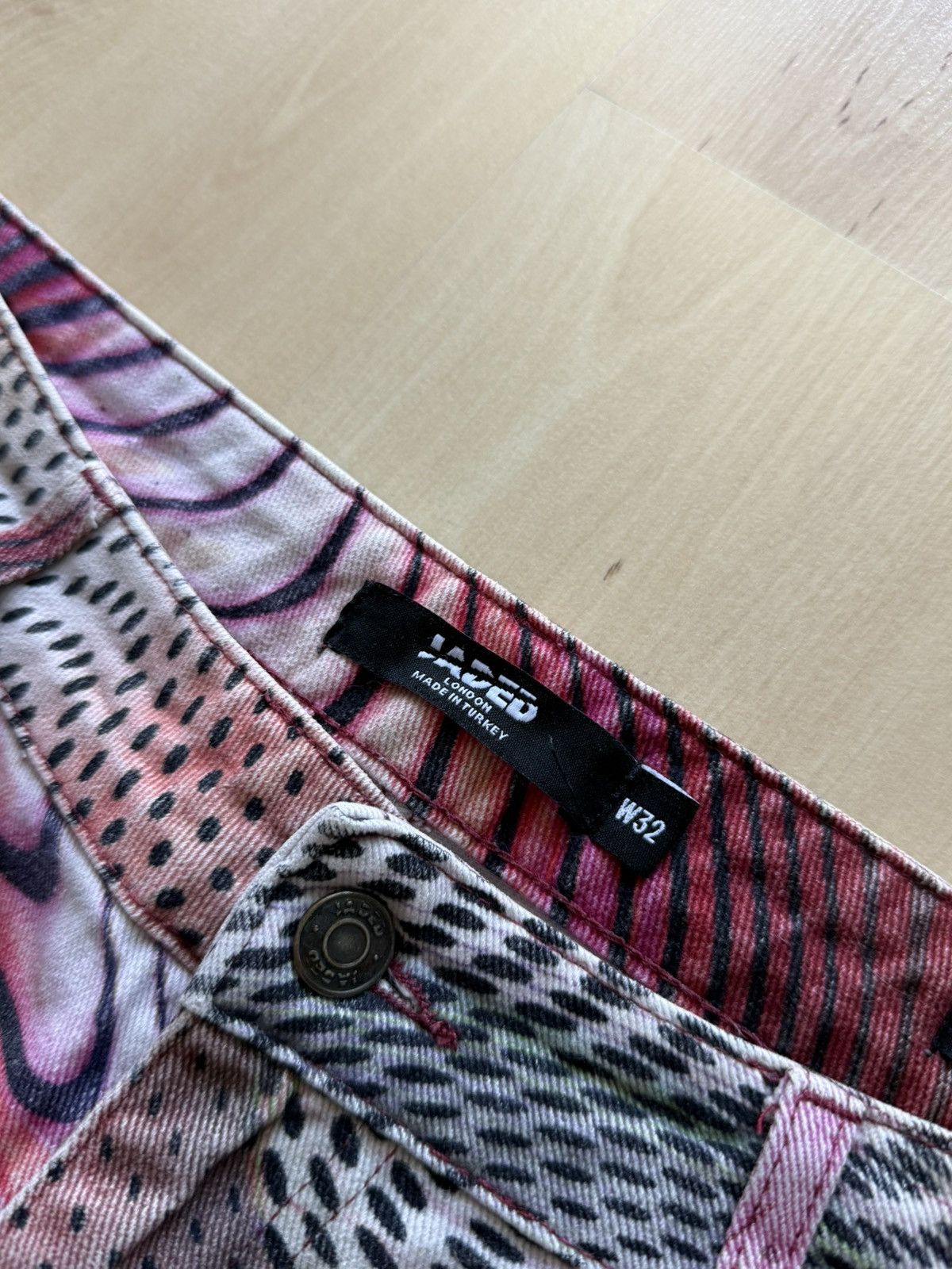 Jaded London Jaded London Slouchy Fit Pink Swirl Psychedelic jeans unisex Size US 32 / EU 48 - 4 Thumbnail