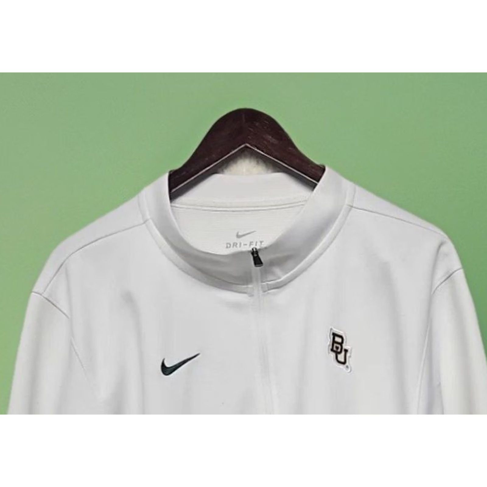 Nike Nike Baylor Bears Dri-FIT 1/4 Zip Pullover Mens XL White Green NCAA Performance Jacket Size US XL / EU 56 / 4 - 3 Thumbnail