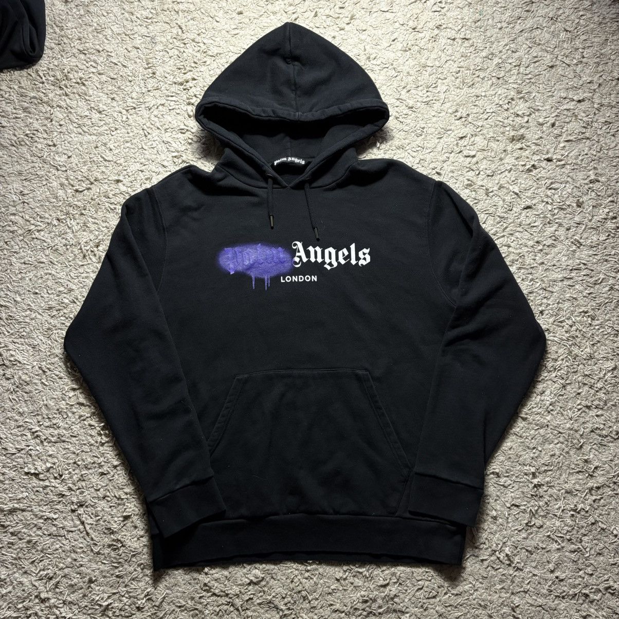 Palm Angels Palm Angels Spray Hoodie Black Blue Used XXS (Fits 