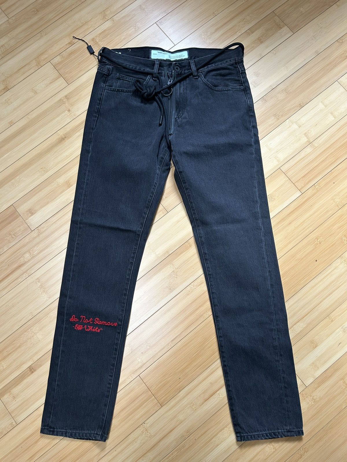 DIAG SLIM JEANS BLACK WHITE デニム ジーンズ|ストリート