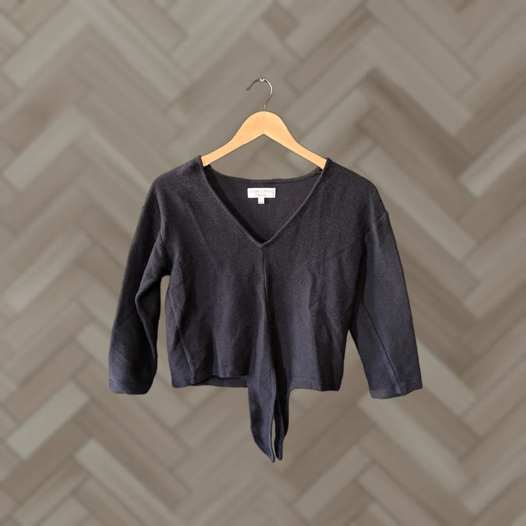 Madewell Madewell Womens Black Cropped Knit Pullover Sweatshirt Size Small Size S / US 4 / IT 40 - 1 Thumbnail