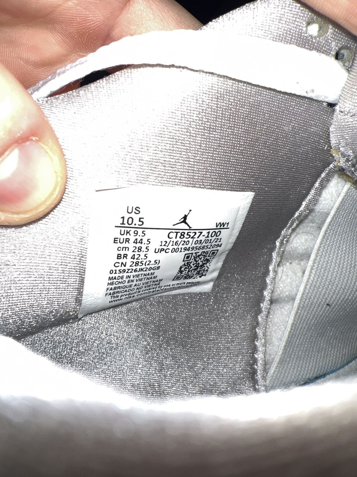 Nike Used Jordan 4 White Oreo 2021 Size US 11.5 / EU 44-45 - 7 Thumbnail