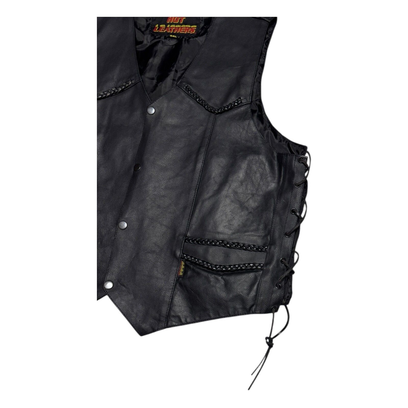 Leather HOT LEATHERS Braided Leather Retro Motorcycle Biker Vest 2XL Size US XXL / EU 58 / 5 - 5 Thumbnail