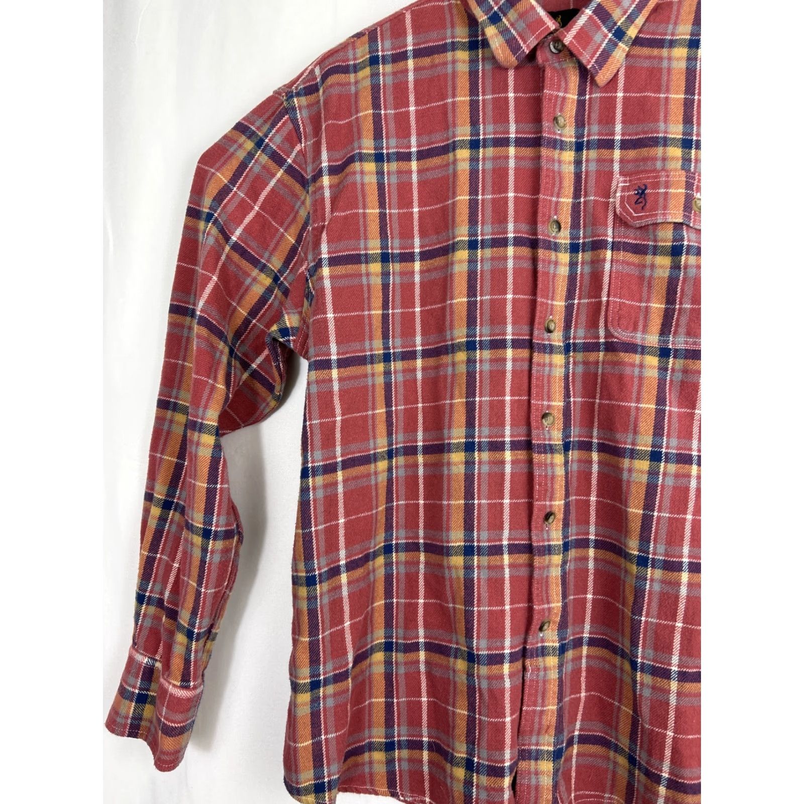 Vintage Browning Button-Up Plaid Flannel Shirt Womens 2XL Pink Blue Casual Size XXL / US 16-18 / IT 52-54 - 2 Thumbnail
