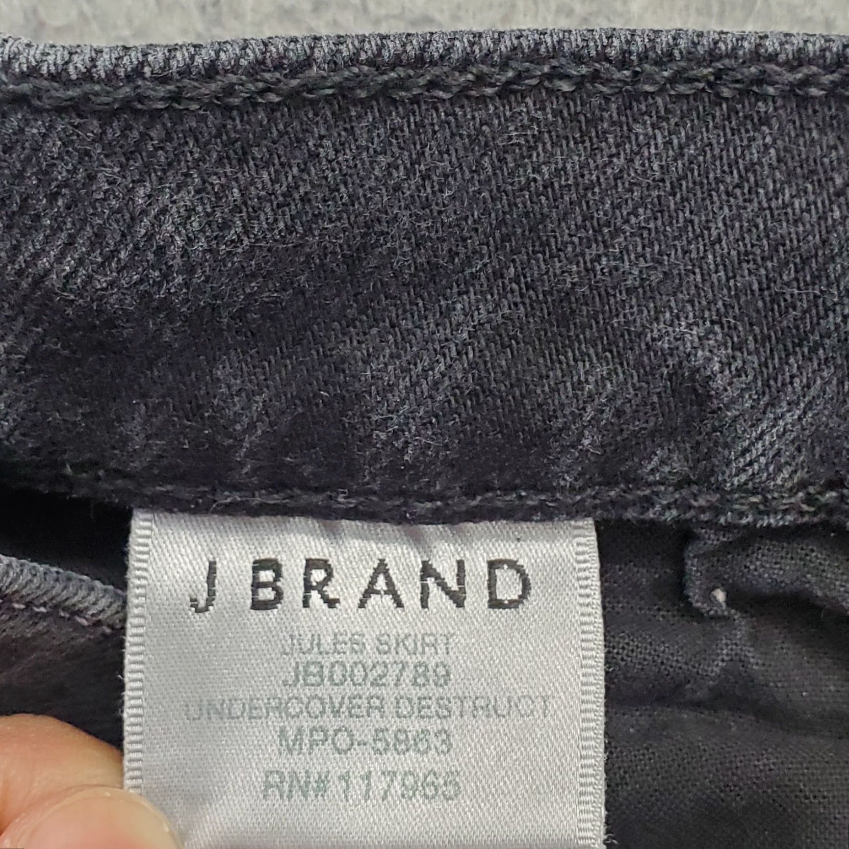 J Brand J Brand Womens Black Denim Jean Skirt 24 Casual 5-Pocket Mini Short Waist 13" Length 15.5" | Vintage No Women Size 42" / US 20 - 6 Thumbnail