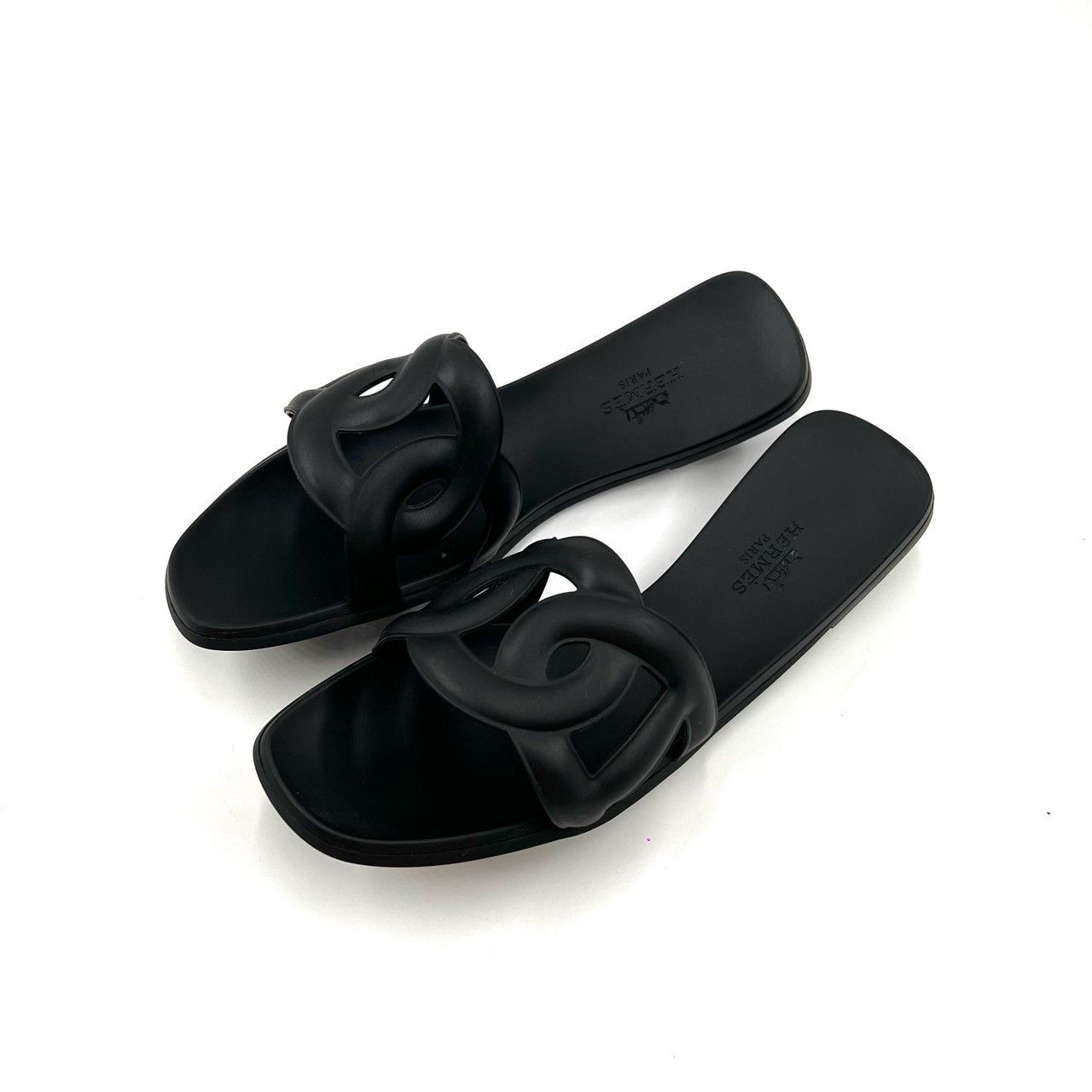 Hermes Hermes Black Pig Nose Slippers Size US 4 / IT 34 - 1 Thumbnail