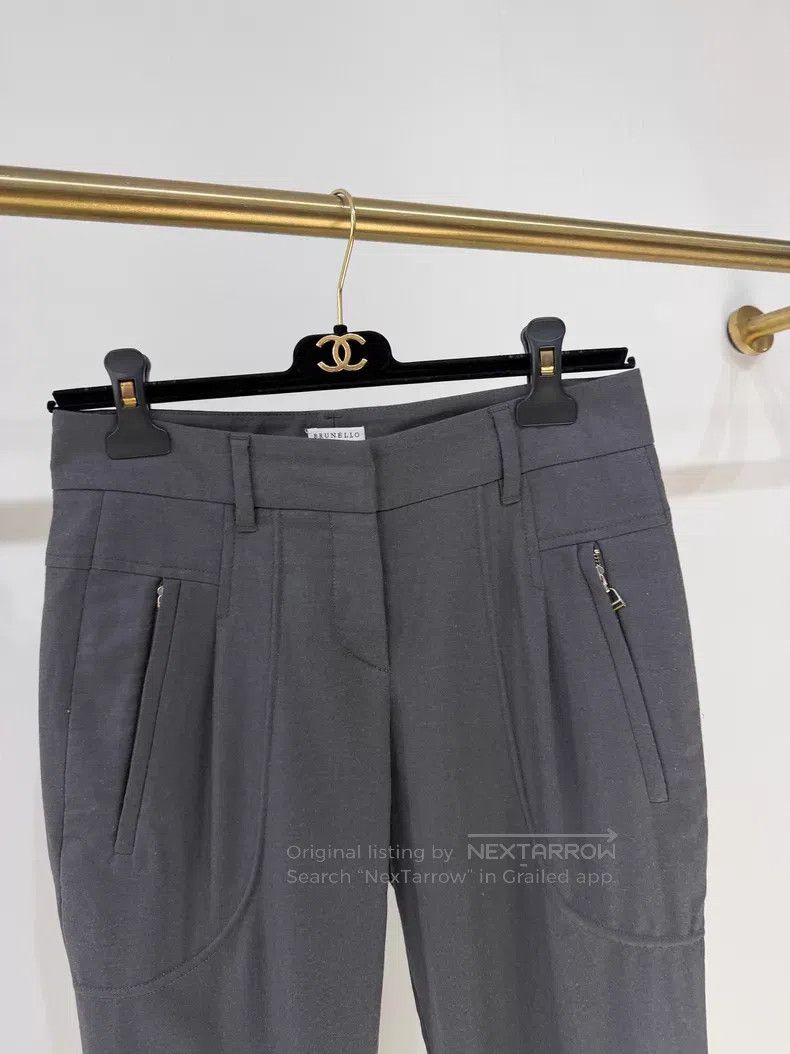 Brunello Cucinelli Brunello Cucinelli Gray-Black Dress Pants Size 25" / US 0 / IT 36 - 3 Thumbnail