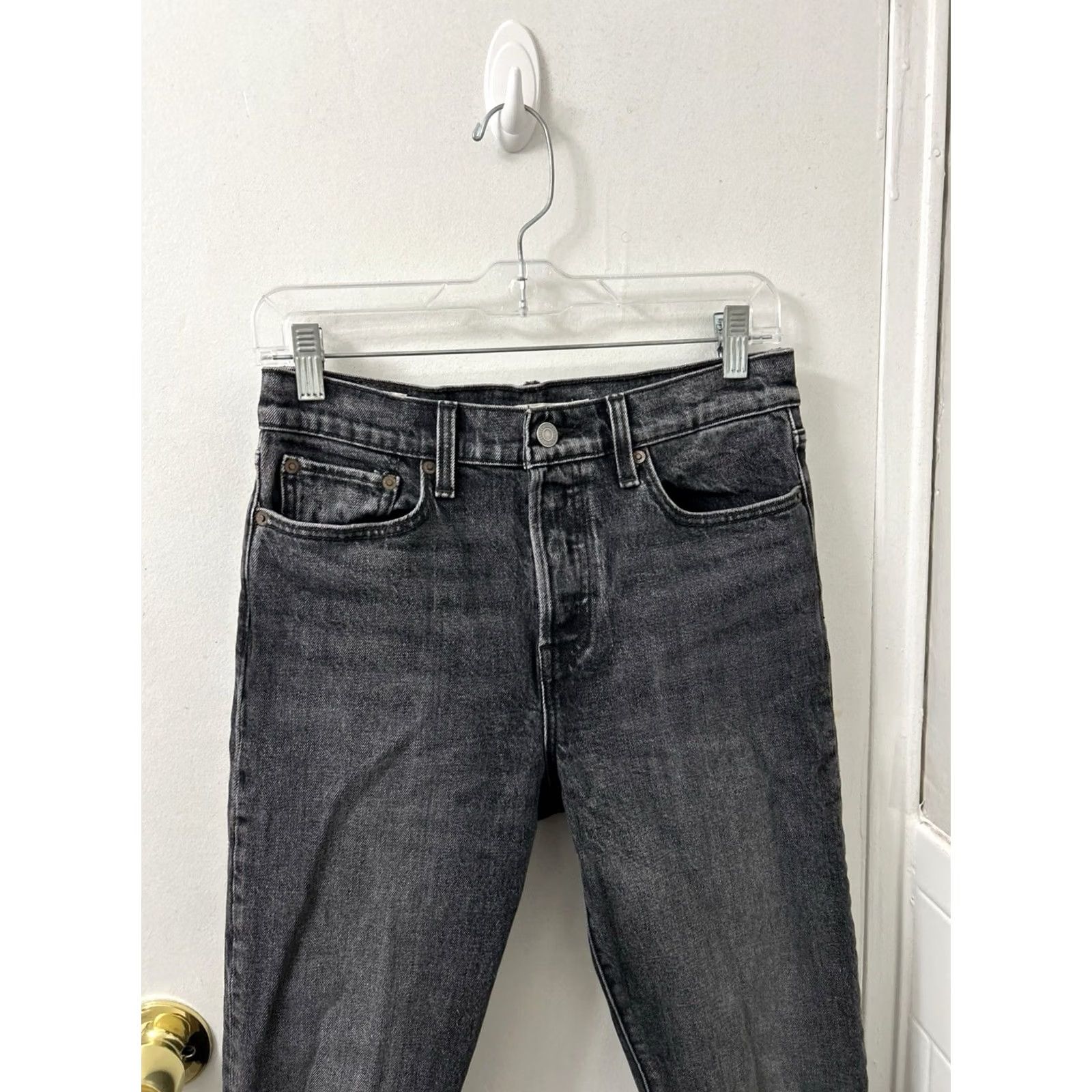 Levi's Levi's Wedgie Straight Jeans Women Charcoal Gray High Rise 28x27 Denim Stretch 5-Pocket Button Fly Vintage-esque Size 28" / US 6 / IT 42 - 7 Thumbnail