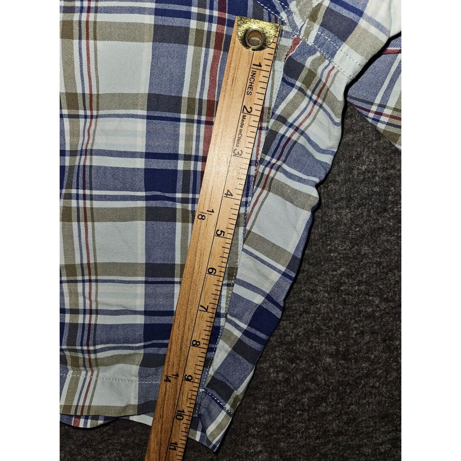 Eddie Bauer Eddie Bauer Shorts Mens 38 Blue Plaid 100% Cotton Flat Front Casual Chino Golf Regular Rise 10 in Pockets Boys Mens Womens Size US 38 / EU 54 - 5 Thumbnail