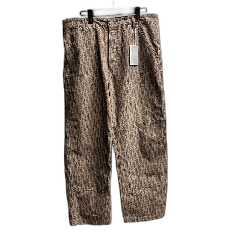 Brown Logo Pattern Cargo Pants