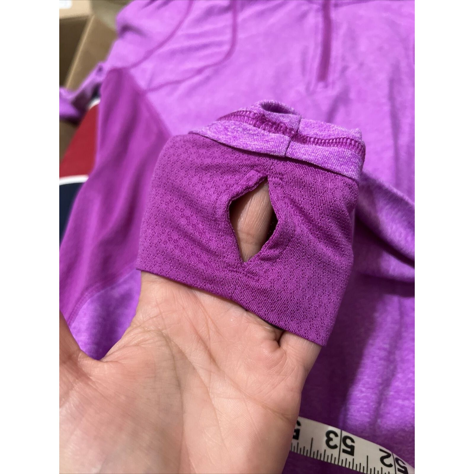 Champion Long Sleeve Quarter-Zip Pullover Purple Violet Back Pocket Size S / US 4 / IT 40 - 13 Thumbnail