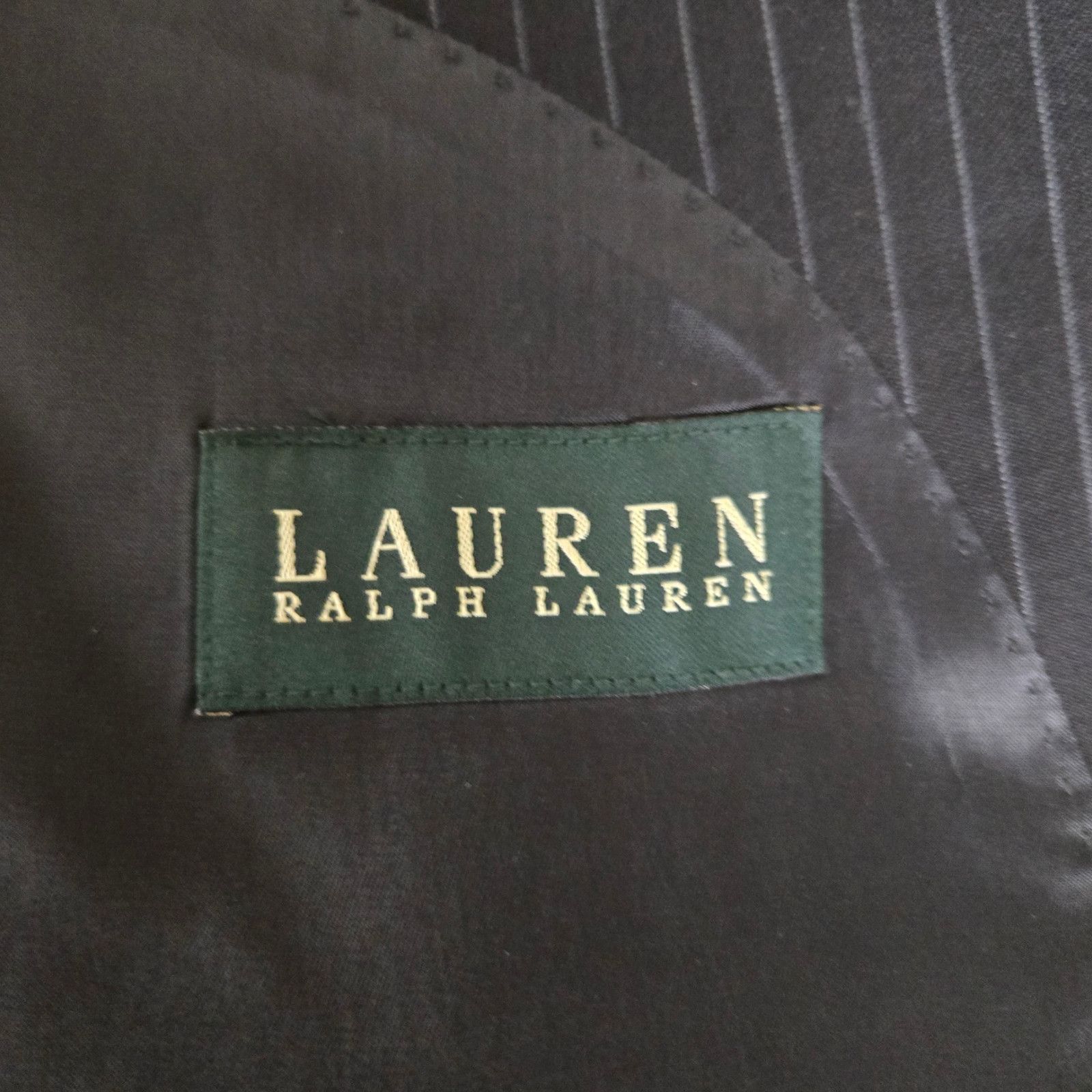 Lauren Ralph Lauren Y2K LRL Black Pinstripe Wool Suit Jacket Size 48 Size 48R - 12 Thumbnail