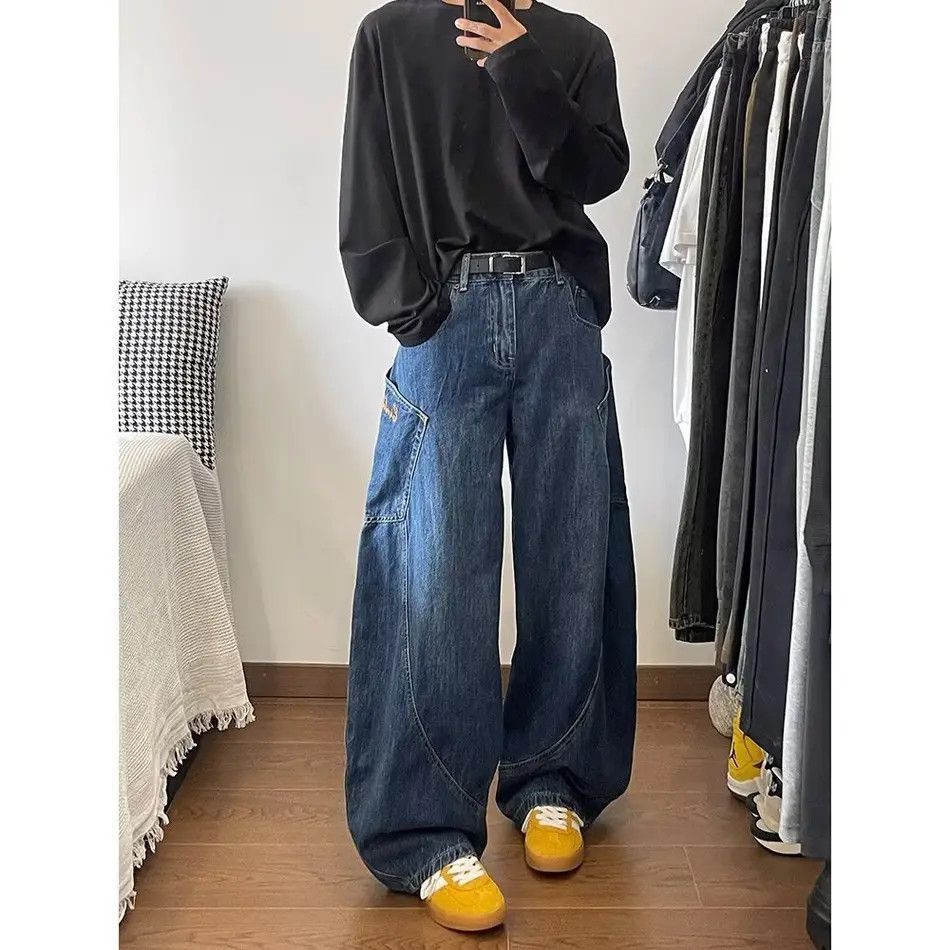 Japanese Brand Retro loose embroidered patchwork jeans Size US 32 / EU 48 - 3 Thumbnail