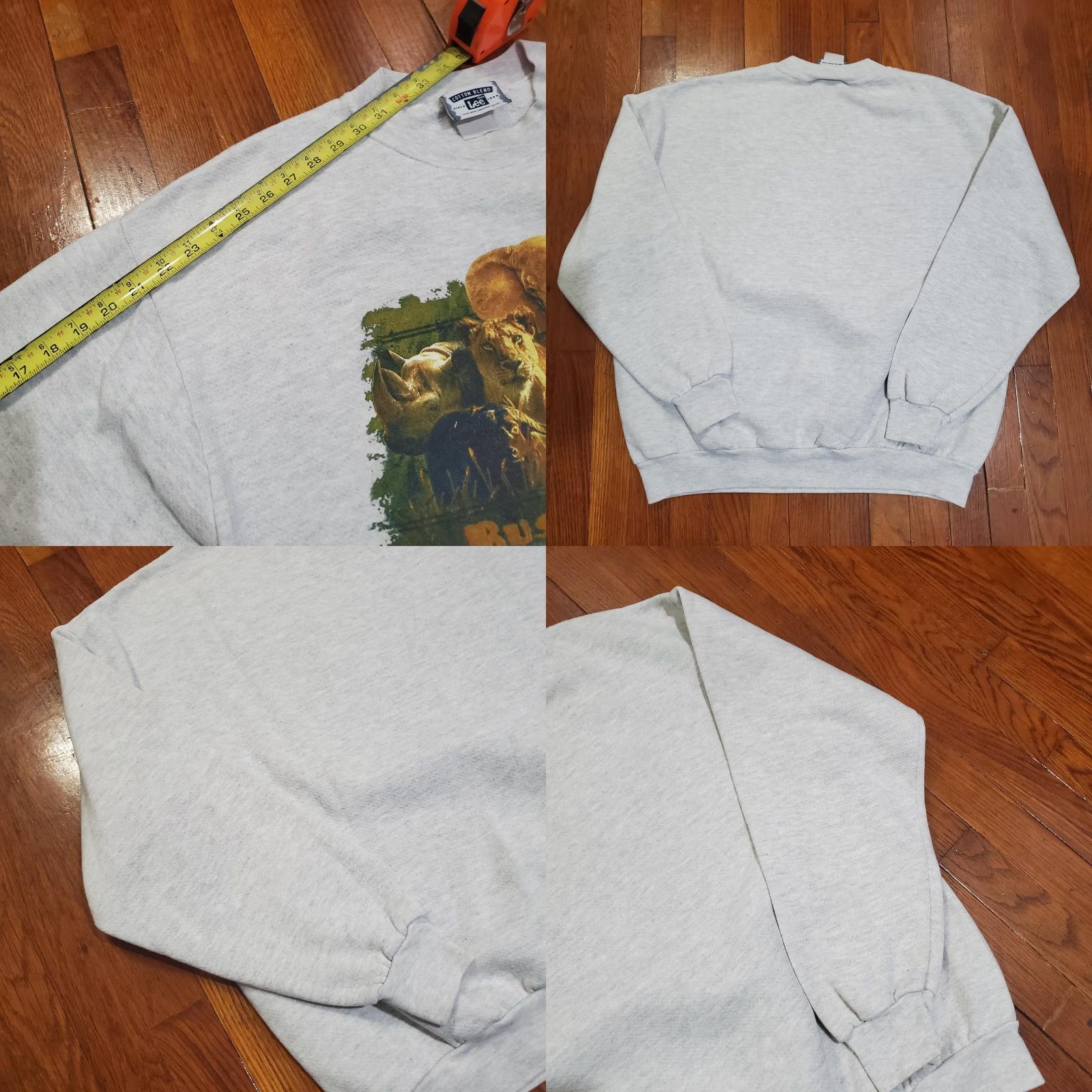 Lee Lee Sweatshirt Mens 2XL Gray Busch Gardens Animal Graphic Fleece Pullover Size US XXL / EU 58 / 5 - 8 Thumbnail