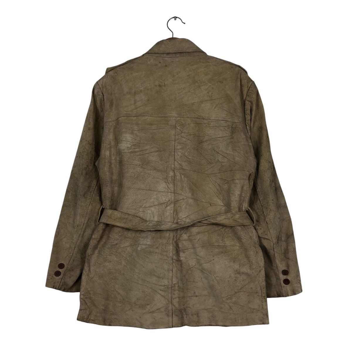 Japanese Brand × Vintage 📌Vintage Belted Leather Jacket Biker Hants Issey Miyake Size US M / EU 48-50 / 2 - 9 Thumbnail