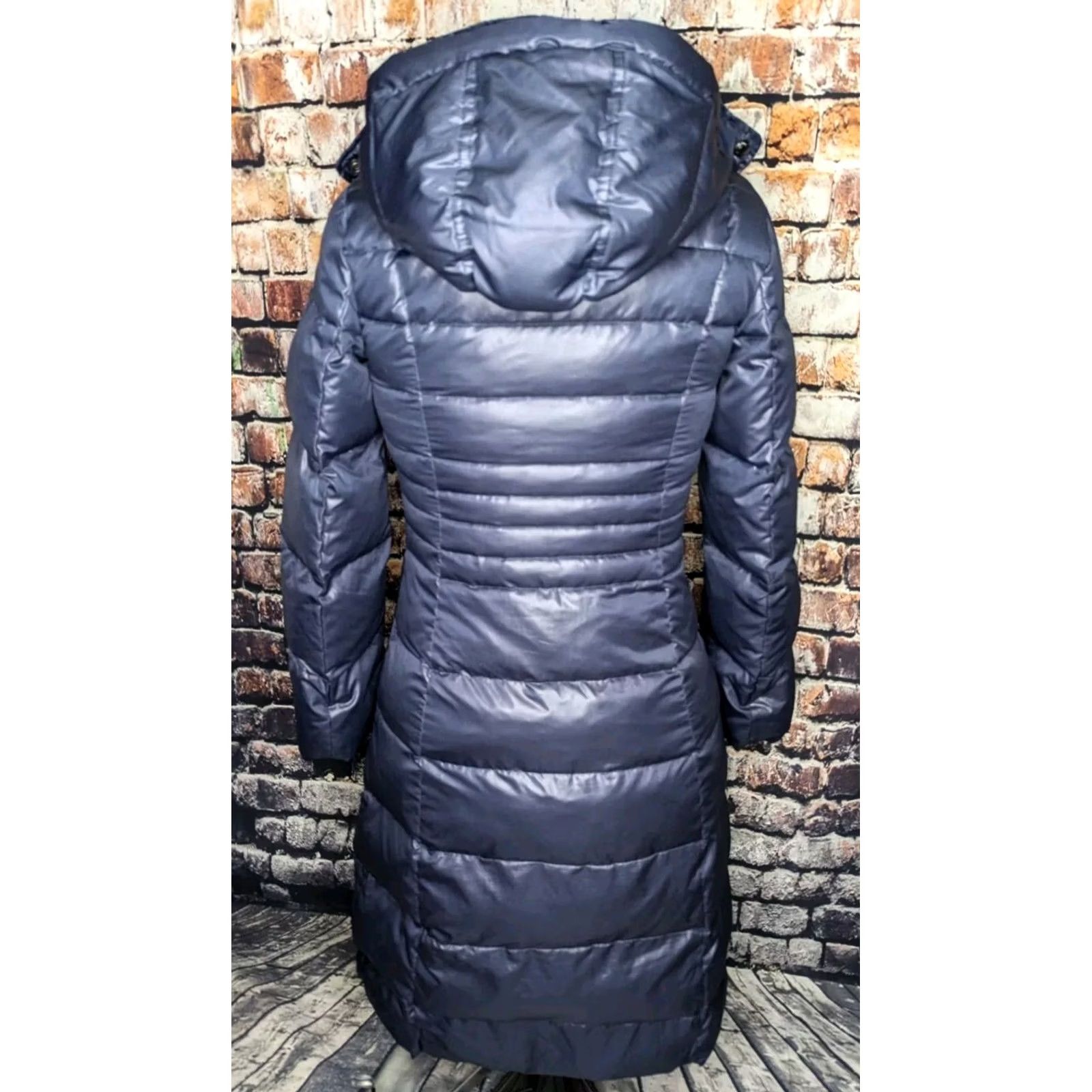 Schott SCHOTT NYC PUFFER JACKET COAT DOWN LONG HOODED WOMENS SMALL BLUE WINTER Size S / US 4 / IT 40 - 5 Thumbnail