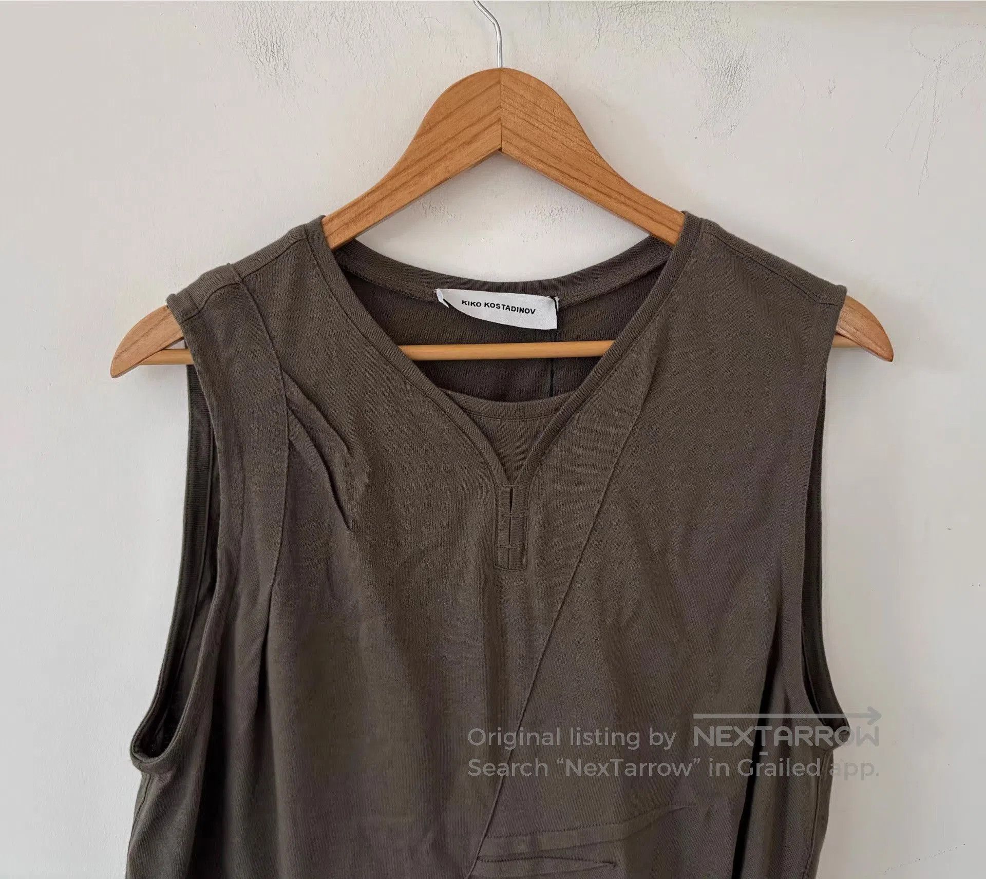 Kiko Kostadinov Brown Sleeveless Top with Asymmetrical Stitching. Size US M / EU 48-50 / 2 - 2 Thumbnail