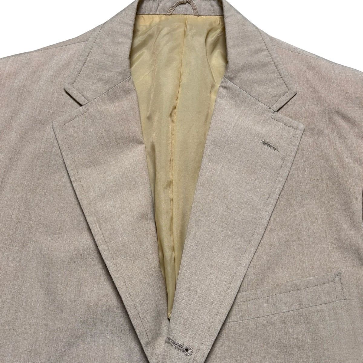 Other Vintage 80s Beige Cotton Blazer Men's L 42 Casual Formal Size 42R - 2 Thumbnail