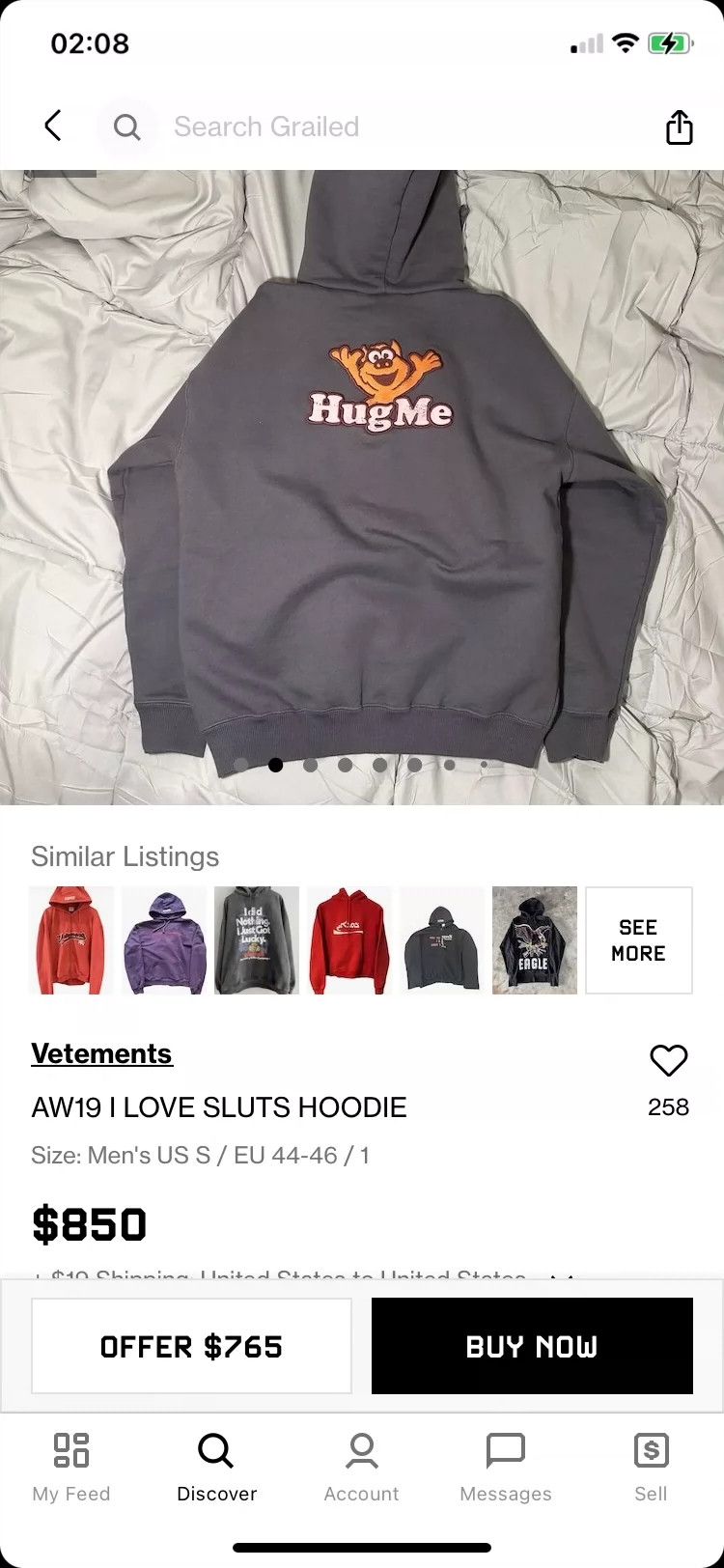 Vetements Vetements Hug me hoodie, very interesting pattern, slim fi Size US XS / EU 42 / 0 - 7 Thumbnail