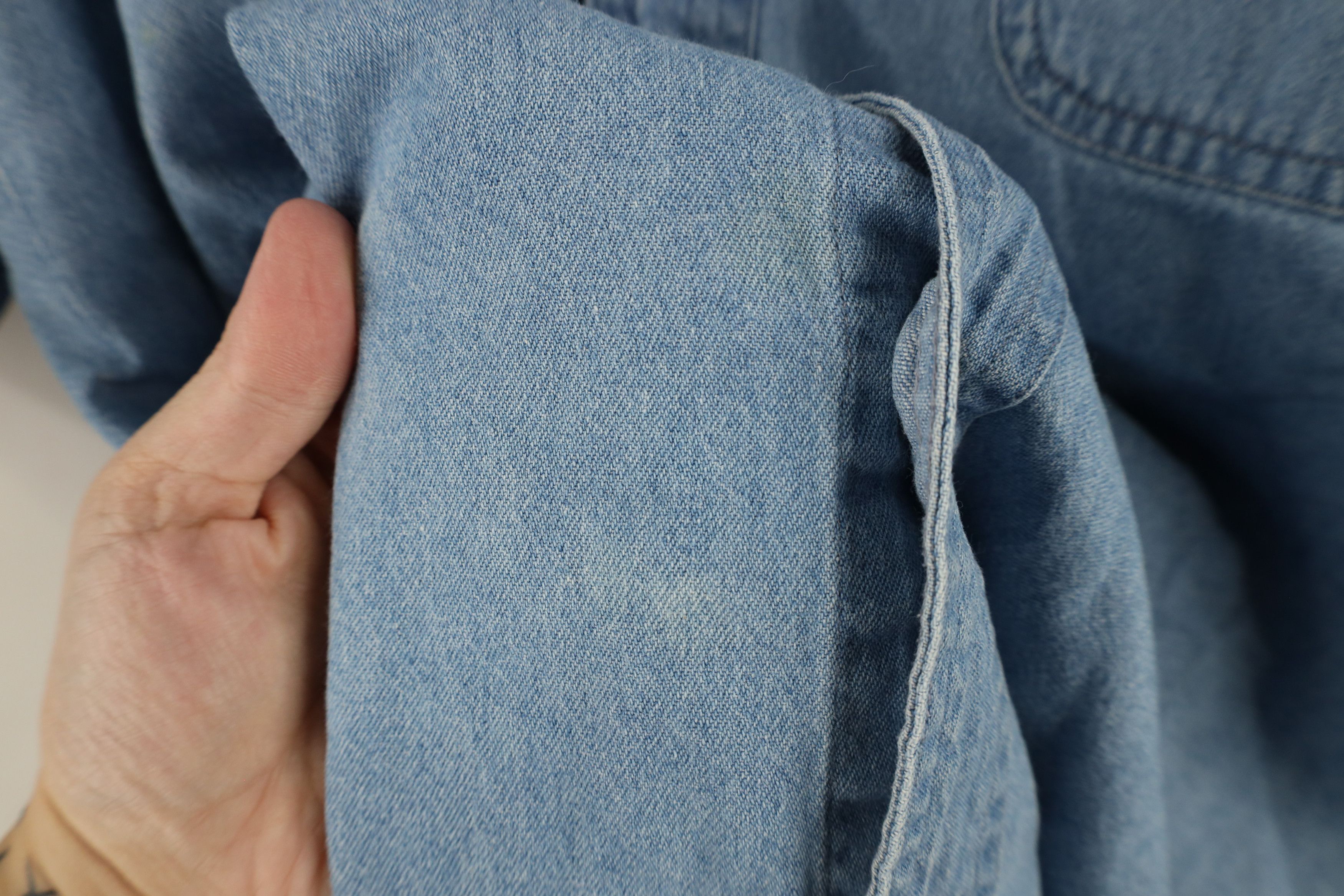 Vintage Vintage 90s Streetwear Short Sleeve Denim Jean Button Shirt Size US XXL / EU 58 / 5 - 4 Thumbnail