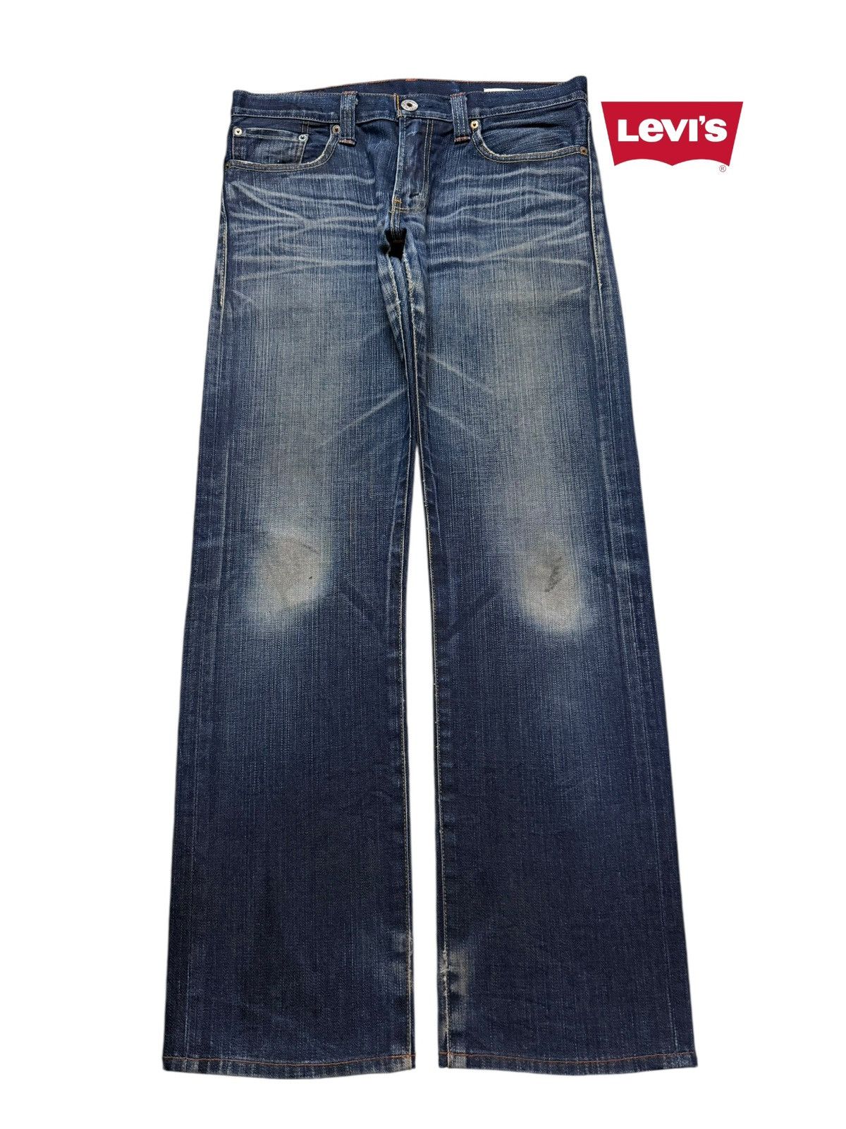 Levi's Vintage Y2K Levis 505 Blue Faded Wash Whisker Straight Loose Size US 33 - 1 Thumbnail