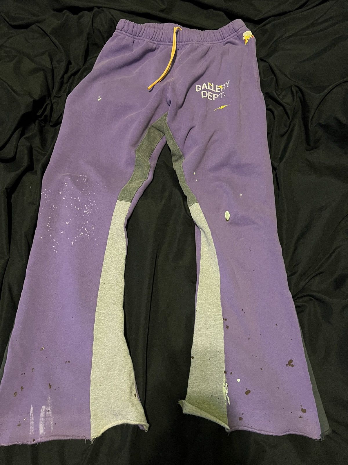 image of Gallery Dept Painted Flare Sweatpants Purple Large Joggers, Men's (Size 34)