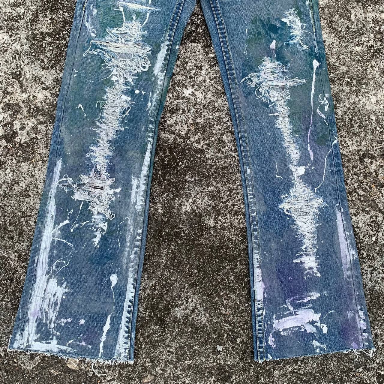Japanese Brand Murua Thrashed Jeans Distressed Denim Streetwear Motif Japan Size US 30 / EU 46 - 4 Thumbnail