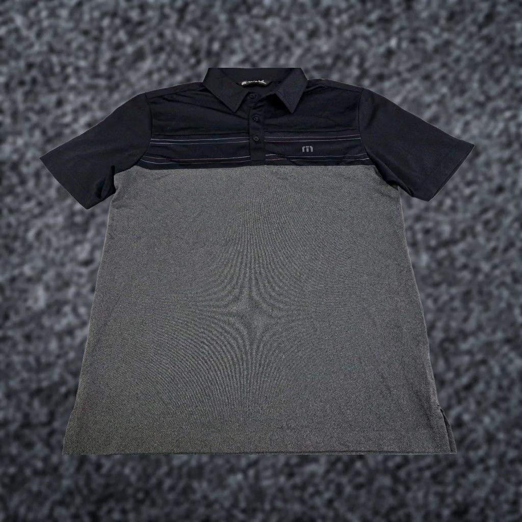 TravisMathew Travis Mathew Polo Mens Short Sleeve Black/Grey Multicolored Striped S #7082 Size US S / EU 44-46 / 1 - 1 Thumbnail