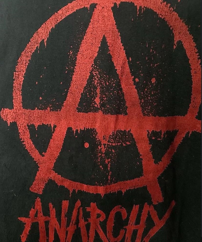 Vintage VINTAGE Y2K ANARCHY Graphic Tee Punk Rock Streetwear Size US XL / EU 56 / 4 - 2 Thumbnail