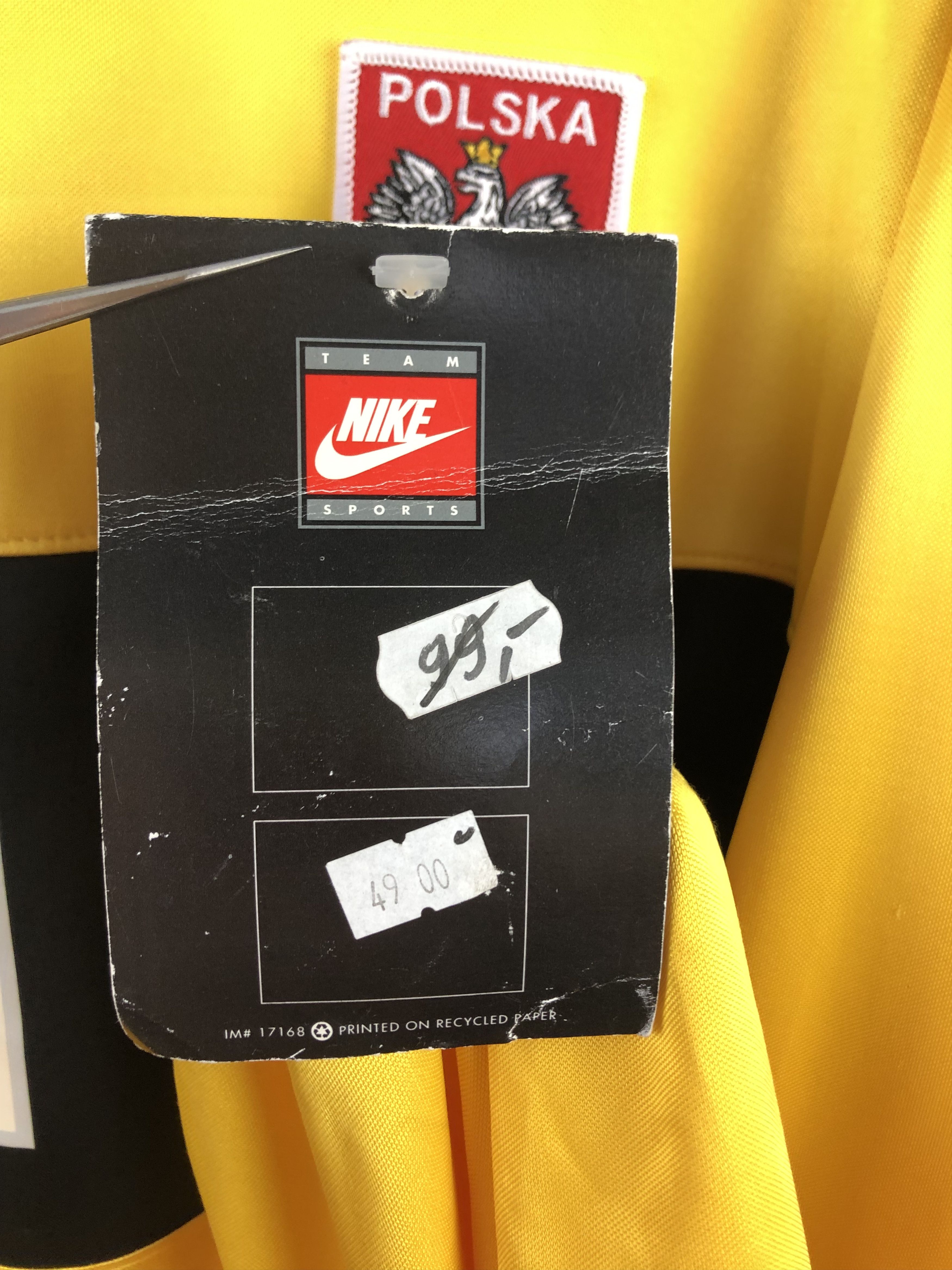 Nike Poland Goalkeeper football shirt 1998 Jersey Rare With Tags Size US XXL / EU 58 / 5 - 8 Thumbnail