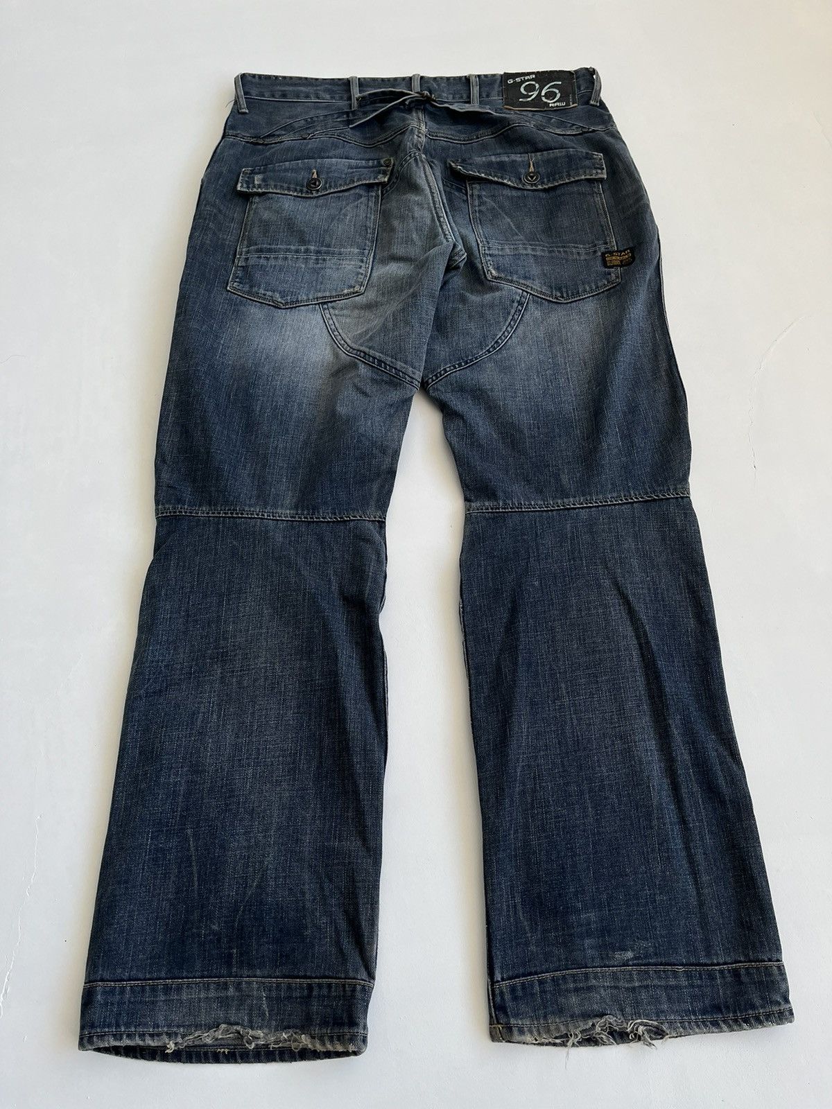 G-Star × Pharrell Vintage G Star Raw 96 distressed washed denim biker jeans Size US 36 / EU 52 - 1 Thumbnail