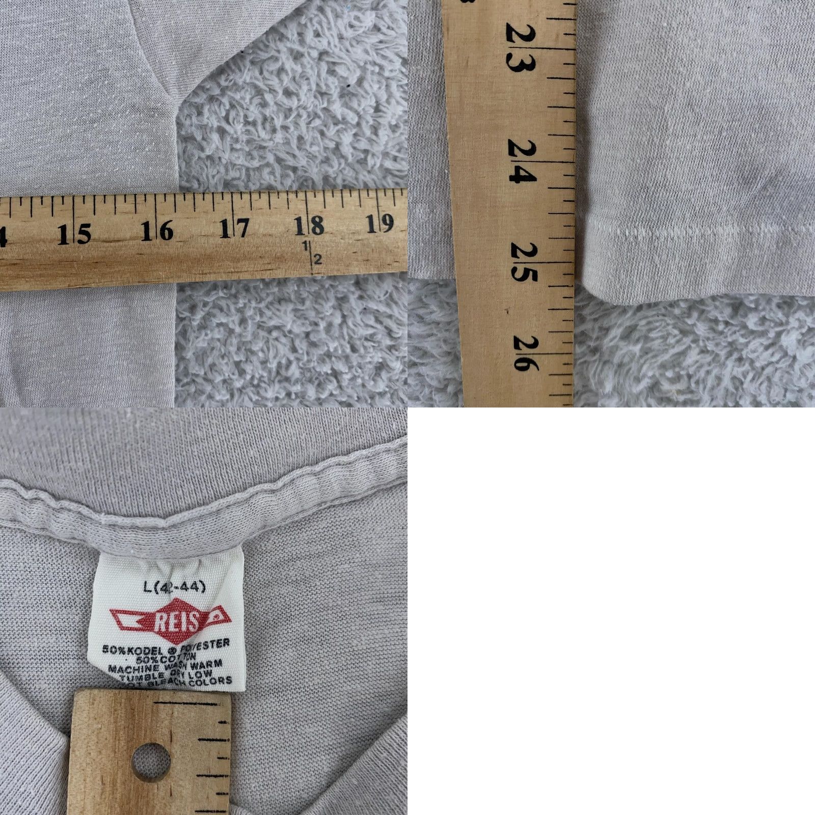 Reiss VINTAGE Reis Shirt XS Mens 80s Gray 50/50 Tee Lightweight Crew Neck Short Sleeve USA Size US XS / EU 42 / 0 - 8 Thumbnail
