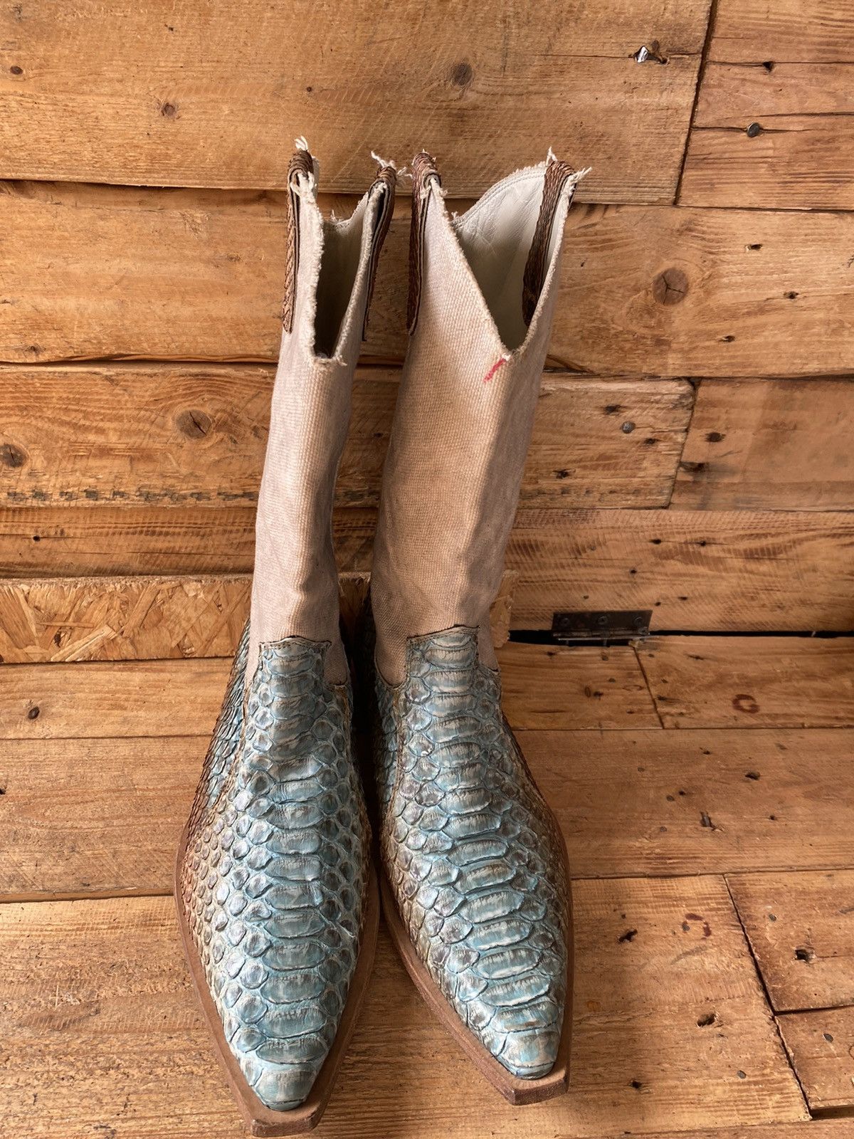 Roberto Cavalli Roberto cavali western cowboy boots,exotic python skin sz41 Size US 8 / EU 41 - 3 Thumbnail