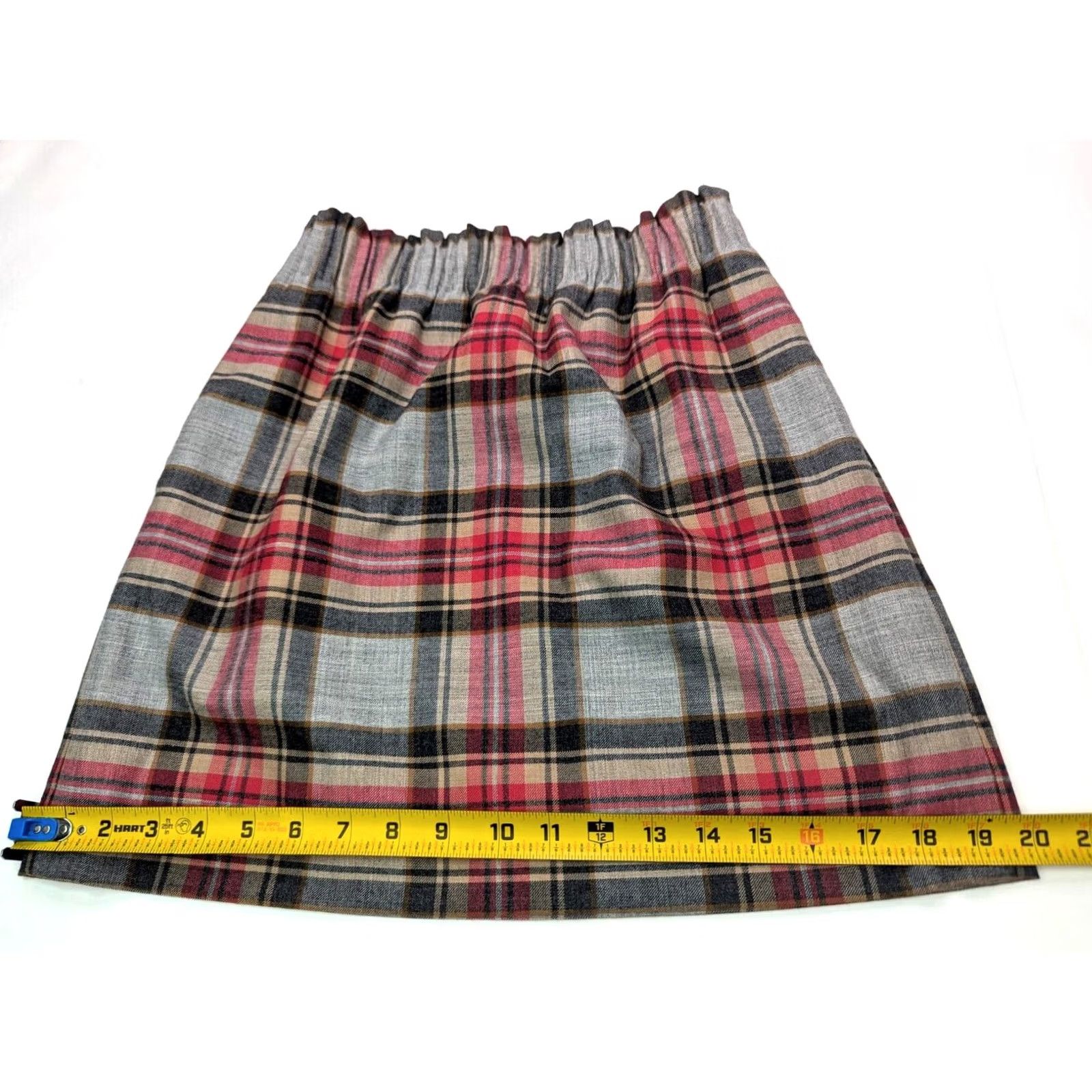 J.Crew J.CREW Plaid Sidewalk Skirt Woman 0 Wool Blend A-Line Short 24" Waist Red Plaid 06308 Women’s Skirt Vintage No Size 25" / US 0 / IT 36 - 2 Thumbnail